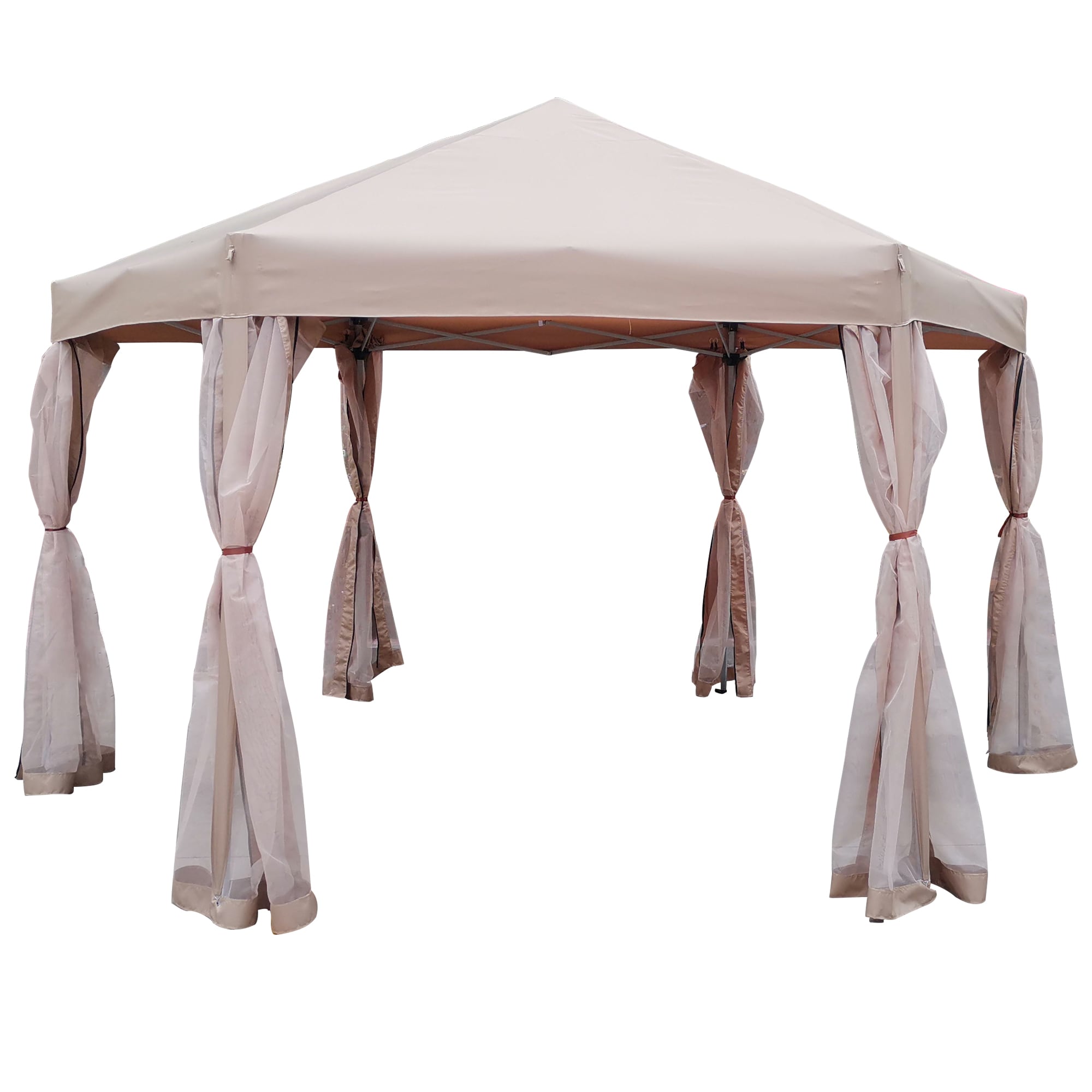 Maocao Hoom DB-C-121EBR 13-ft x 13-ft Hexagon Brown Pop-up canopy