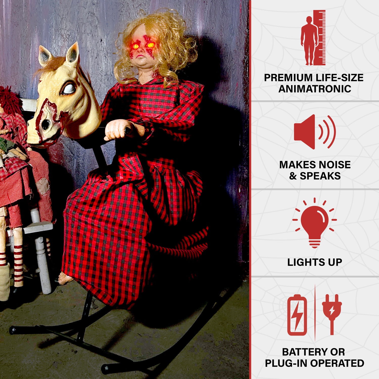 Haunted Hill Farm HHRCKHRSGRL-1FLSA Halloween-Animatronics - View #2