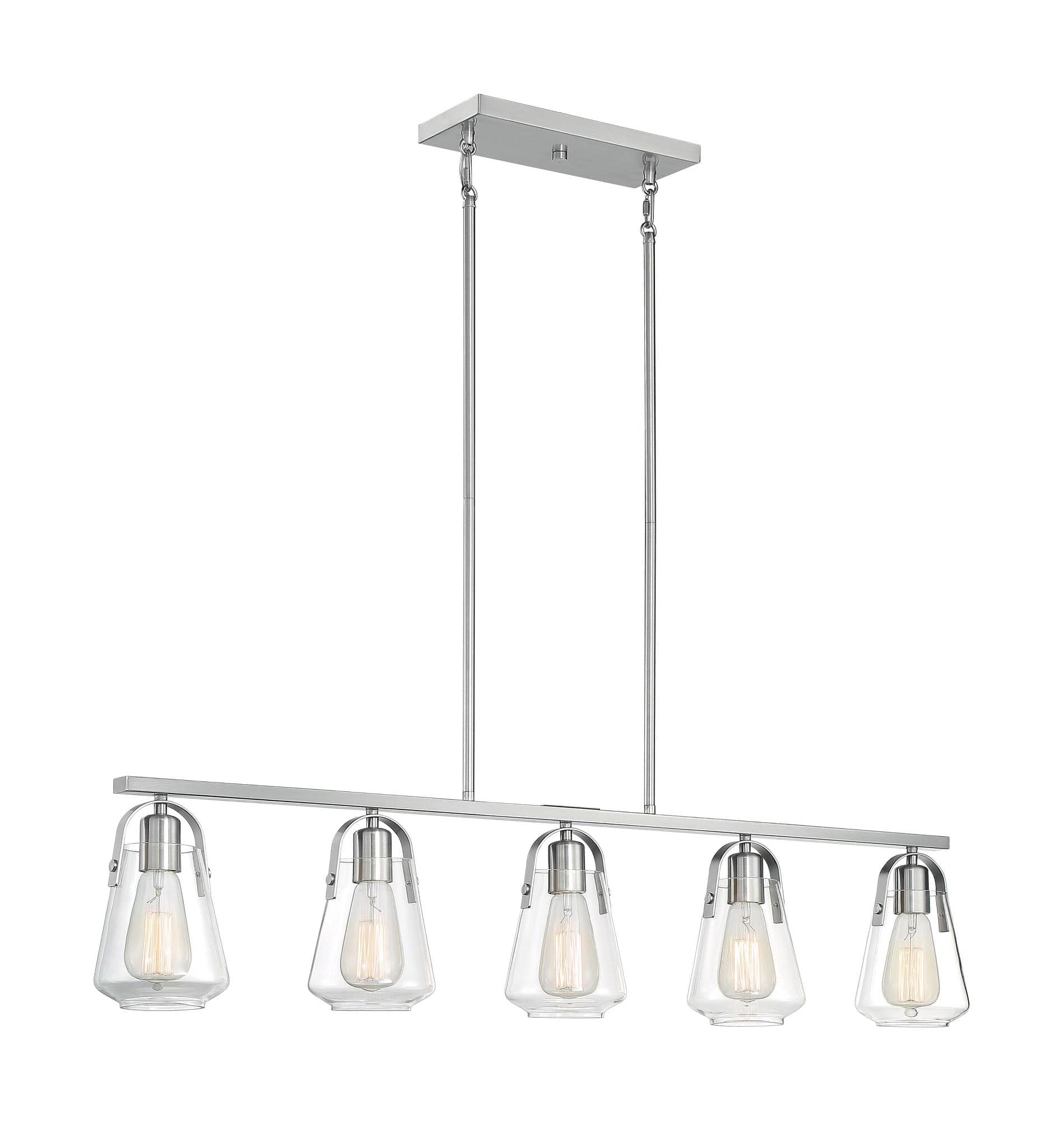 Nuvo Lighting Skybridge 5 - Light -Industrial Brushed Nickel / Nickel / Silver  Chandelier