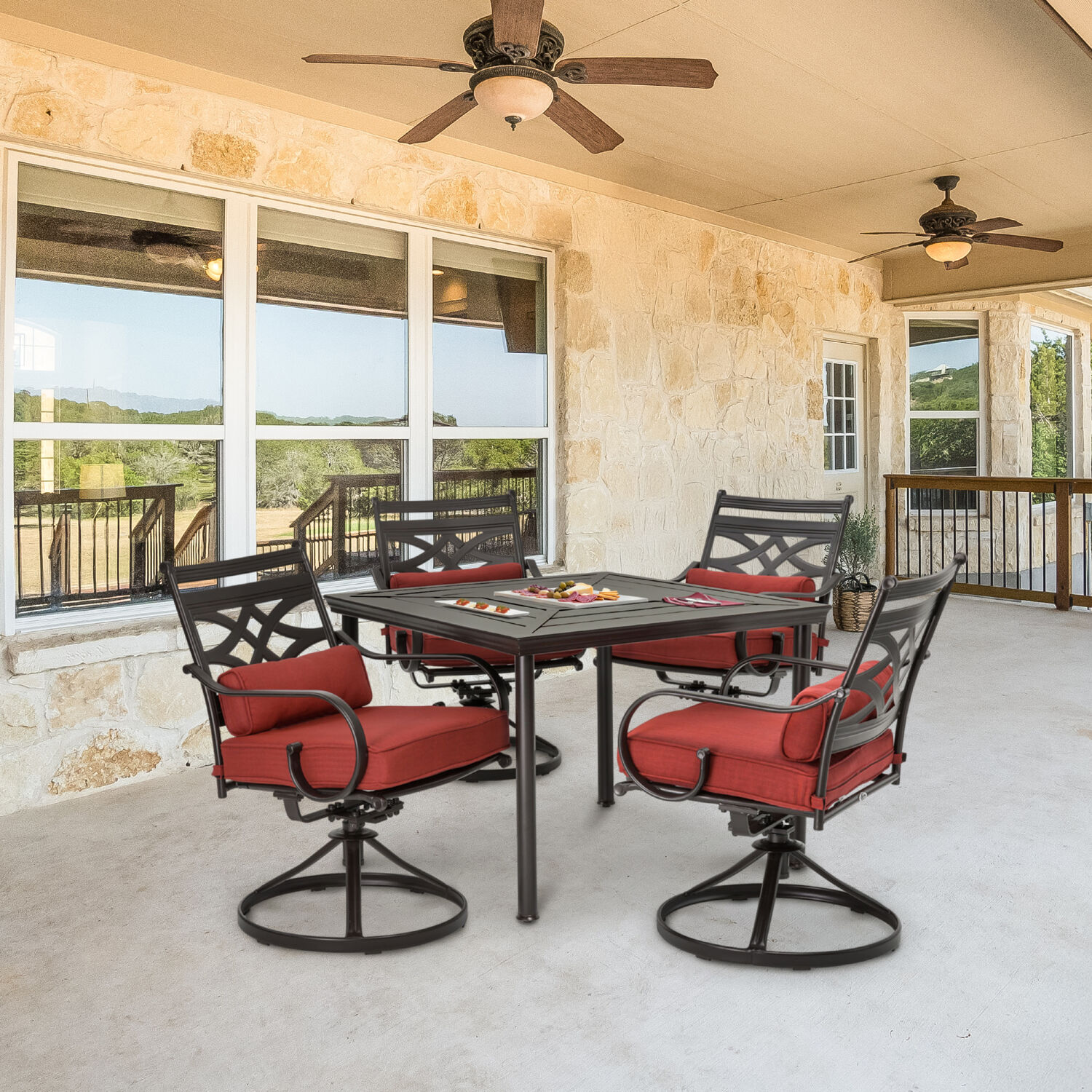 Hanover MCLRDN5PCSQSW4-CHL Patio-Dining-Sets - View #9