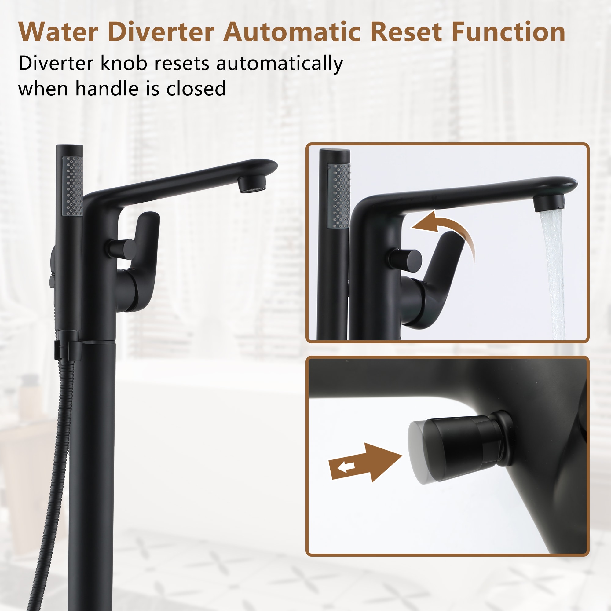 CASAINC TC08-MB Roman-Tub-Faucets - View #5