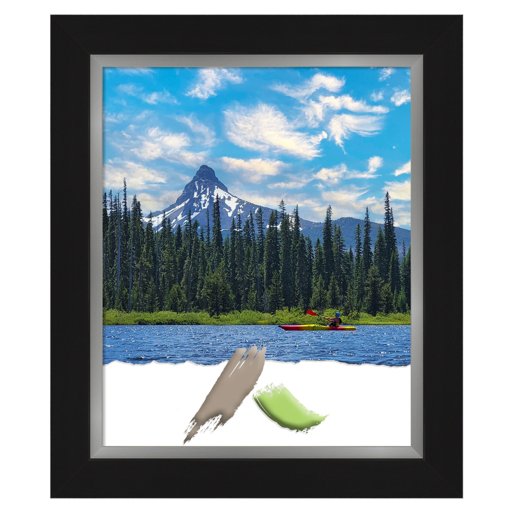 Amanti Art A17008297440 Eva Black Silver Plastic ( 18-in x 22-in ) Picture frame