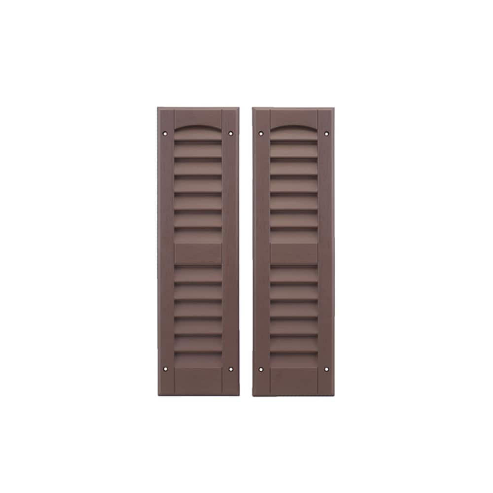Shed Windows and More S621BRN Shutters 6 in x 21 in Vinyl Shutters for Shed Chicken Coop Shutters (Brown)