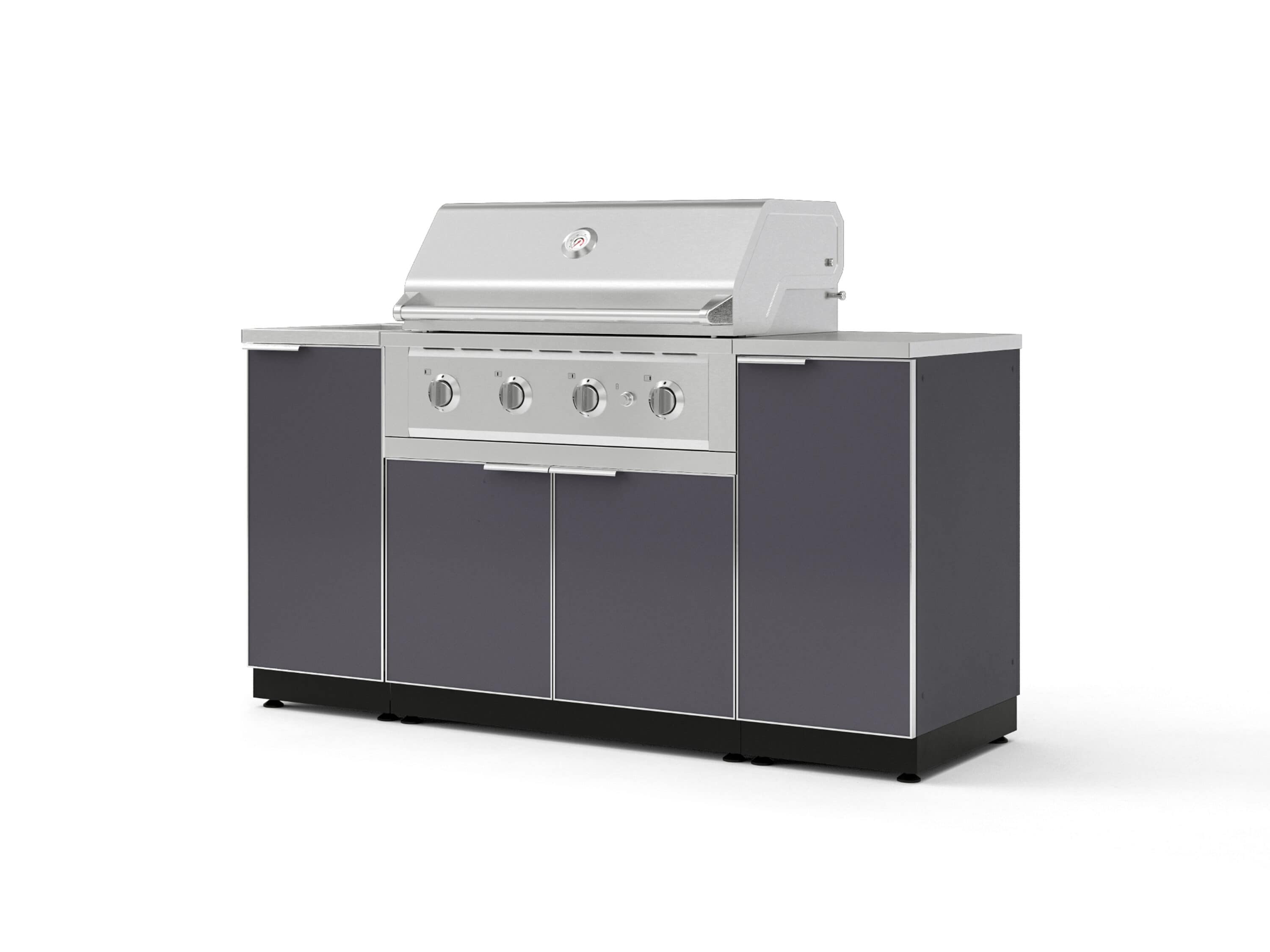 NewAge Products Classic Series 68-in W Modular Outdoor Kitchen Grill island with 4 -Burners Gas Grill, Slate Gray Powder-coated aluminum Tempered glass panel Door Sansujyuku sansujyuku.com