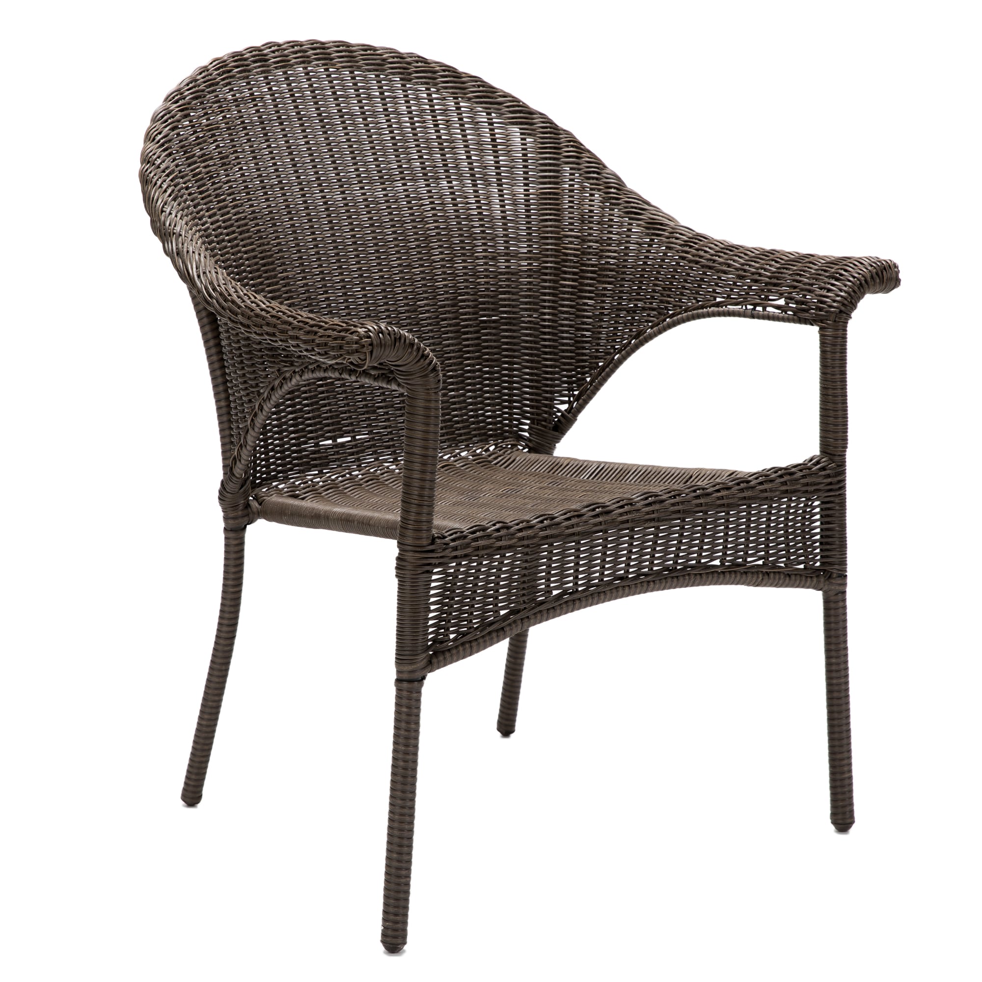 Valleydale Wicker Stackable Brown Steel Frame Stationary Conversation Chair(s) with Woven Seat | - Style Selections LG-8203-DC