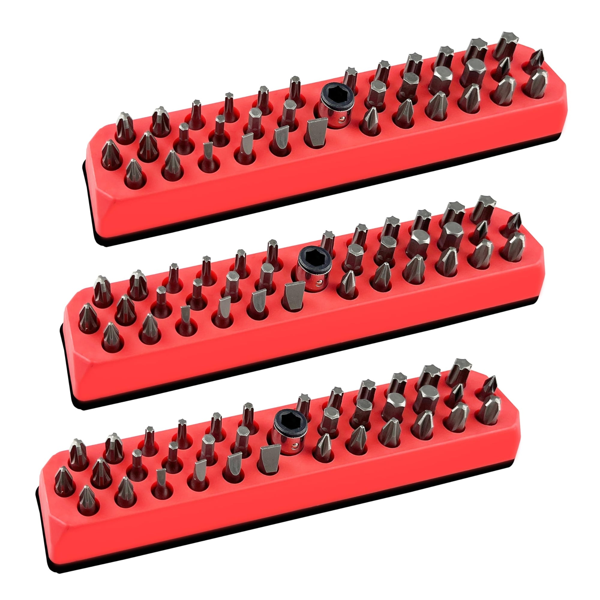 Adrinfly  3PCS 1 quarter Magnetic Hex Bit Holder with Strong Magnetic Base and Screwdriver Bit Organizer Holds 43 Bits durable home and garden