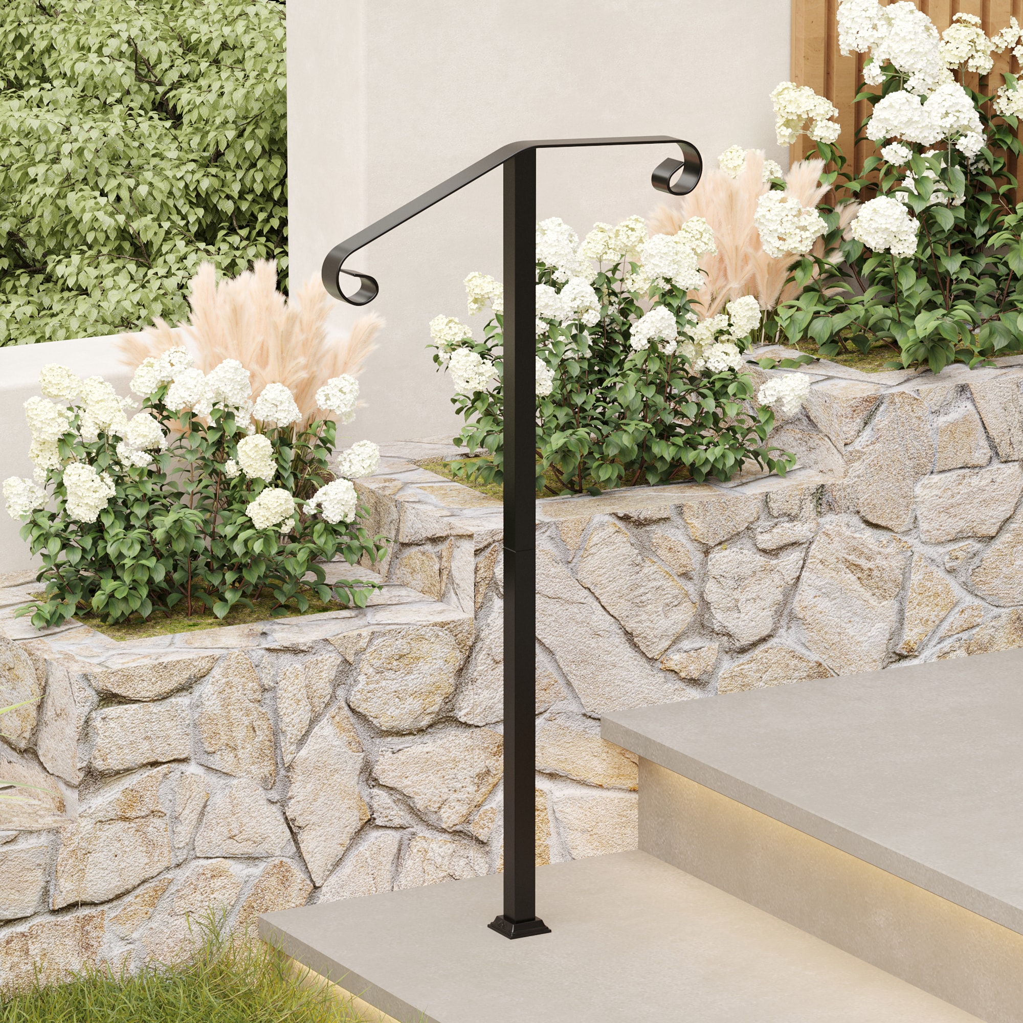 MIDHAM KF170364-01 2.4-Inches x 19.3-Inches Black Finished Aluminum Handrail
