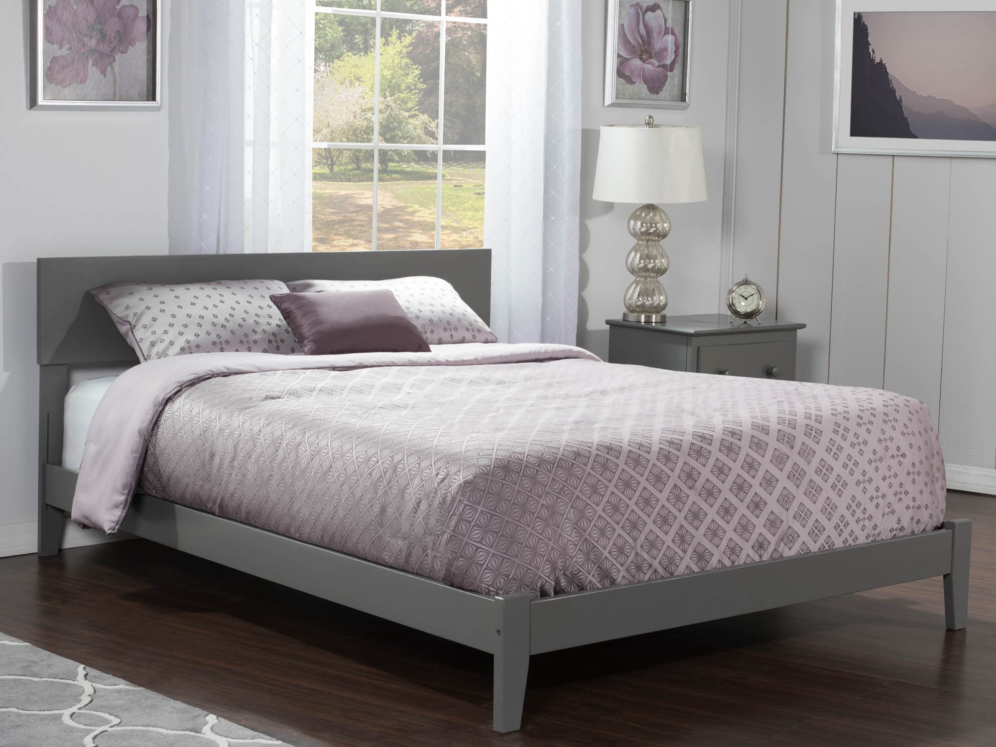 AFI Furnishings AR8151039 Orlando Grey King Wood Bed frame Bed