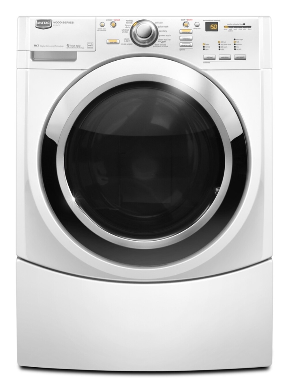 Maytag 3-cu Ft High Efficiency Stackable Front-load Washer (white) In 