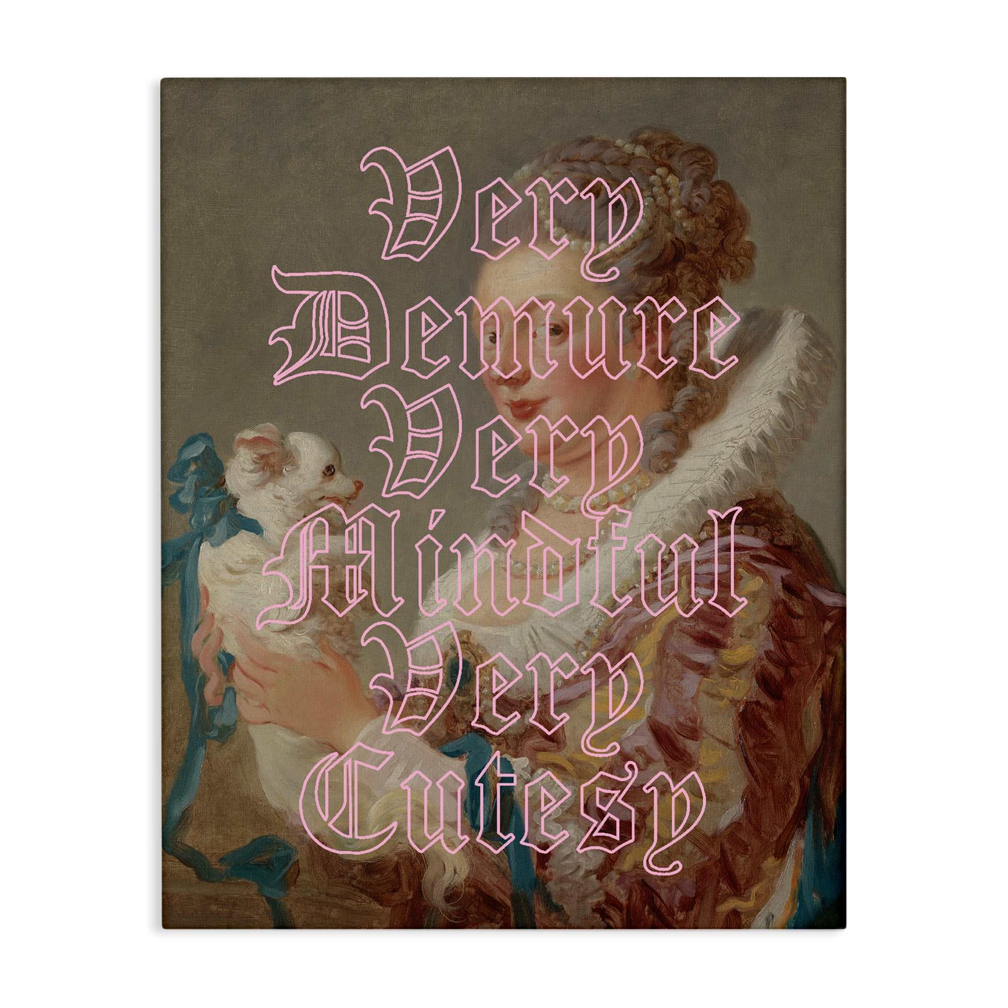 Stupell Industries BT-100-CN-24X30 Trendy Demure and Mindful Classic Canvas Wall Art By Lil' Rue 24 x 30