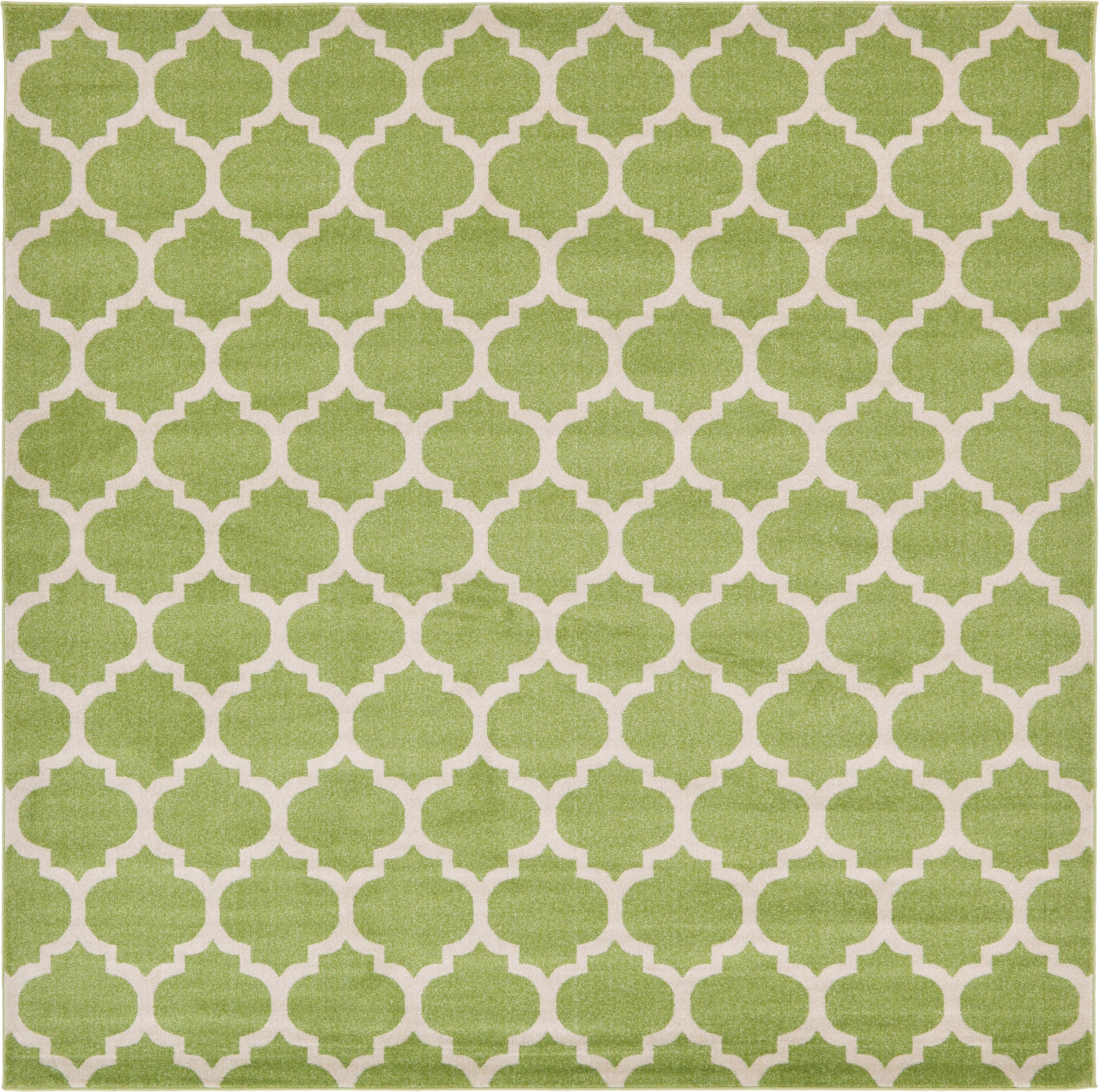 Unique Loom 3121822 Philadelphia Trellis 10 x 10 (ft) Loomed Polypropylene Green/Beige Square Indoor Geometric Industrial Area rug
