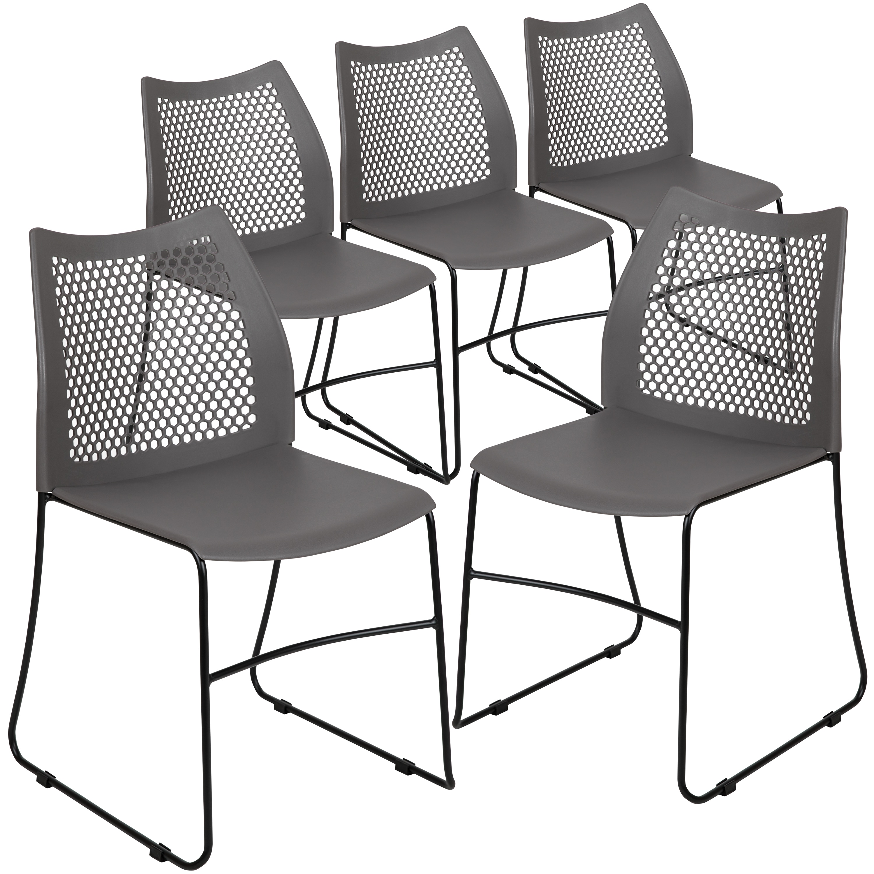 Flash Furniture 889142521129 5 Hercules Modern Gray Plastic Accent Chair