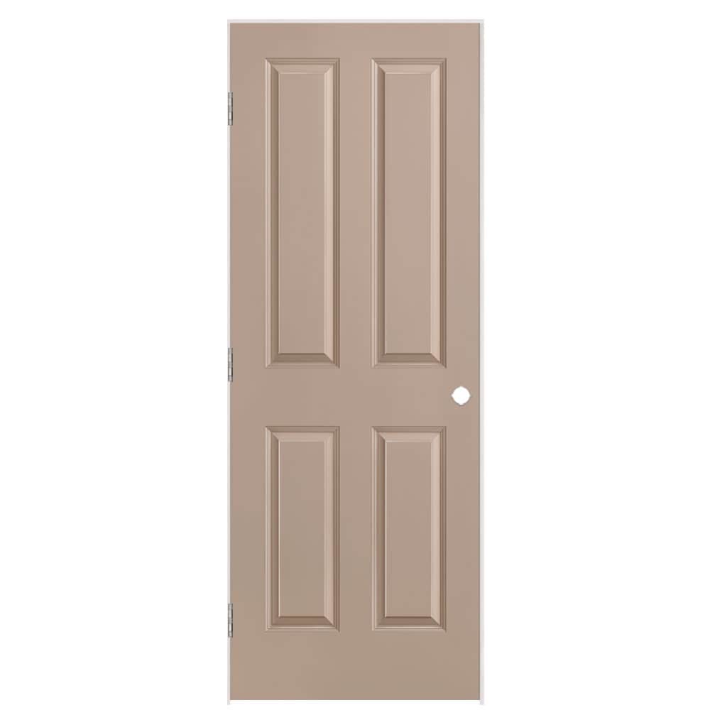 Masonite 1316512 30-in x 80-in Sandpiper Solid core 4 panel square Right hand Smooth Prefinished Molded composite Flat Jamb Single Prehung Interior Door