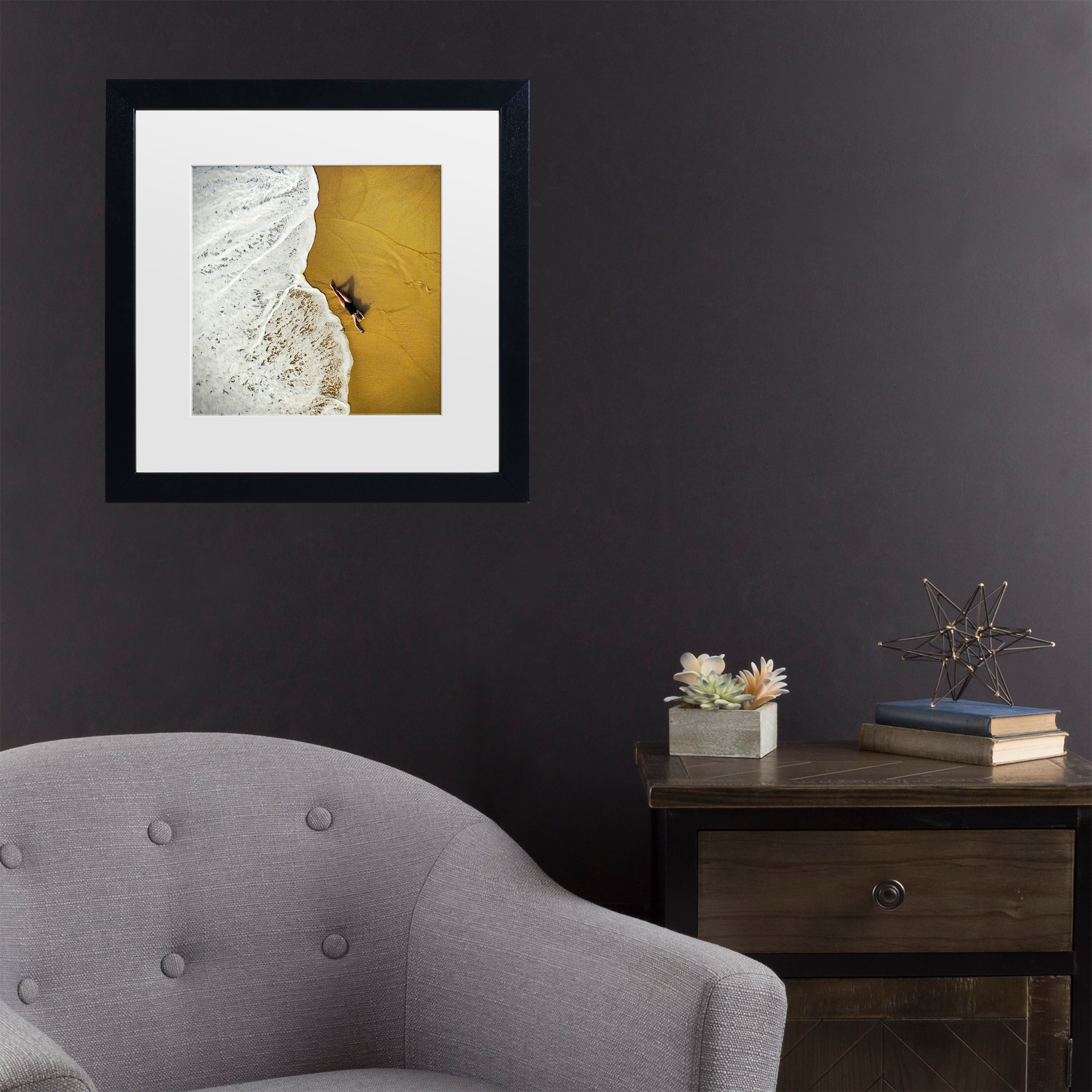Black Framed Modern Canvas Print for Kids' Nursery, 11x11
