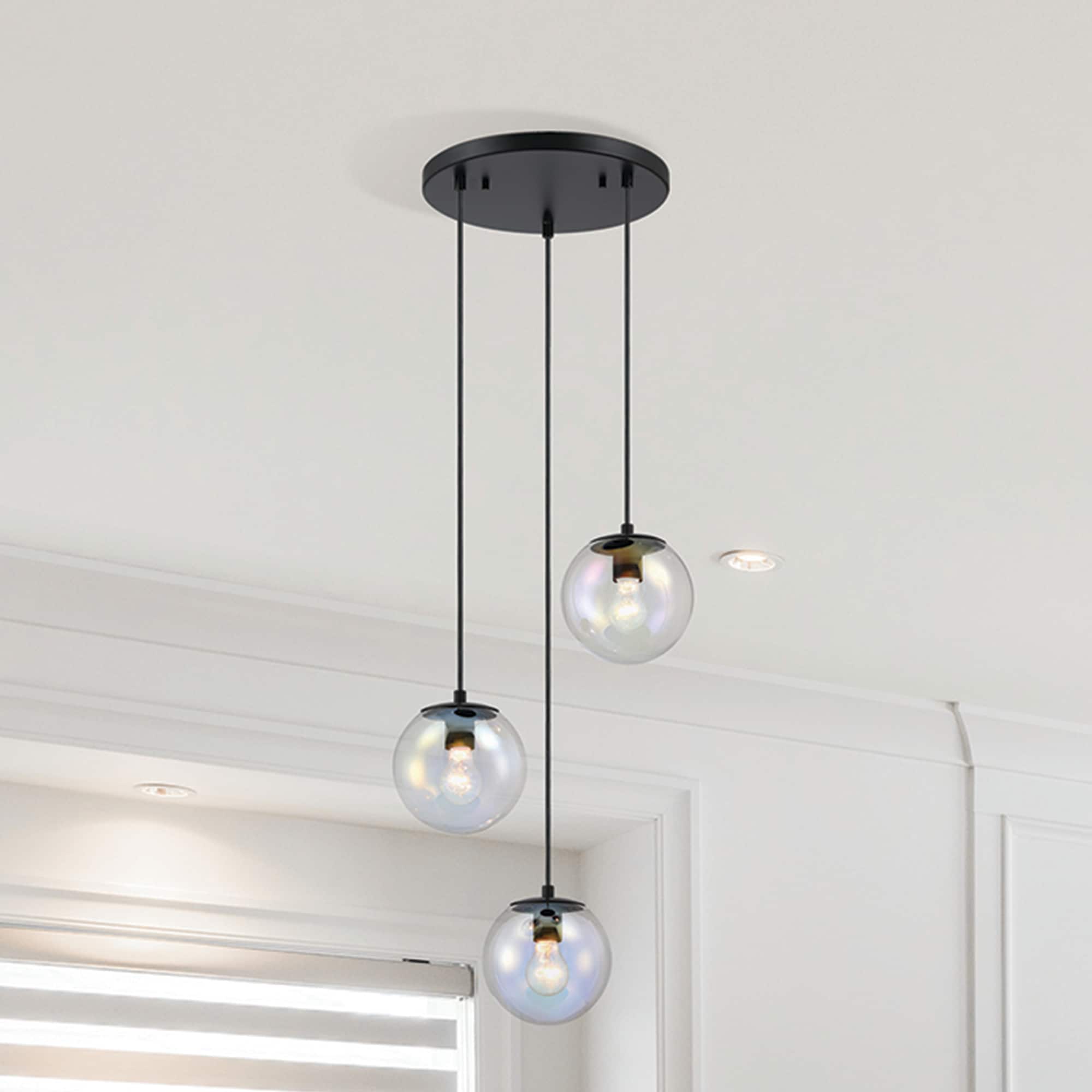 Designers Fountain D354M-3CHA-MB Neva 3 -Light Matte Black Transitional For Use in Bedrooms, Dining Rooms, Foyers, Kitchens, Living Rooms Chandelier