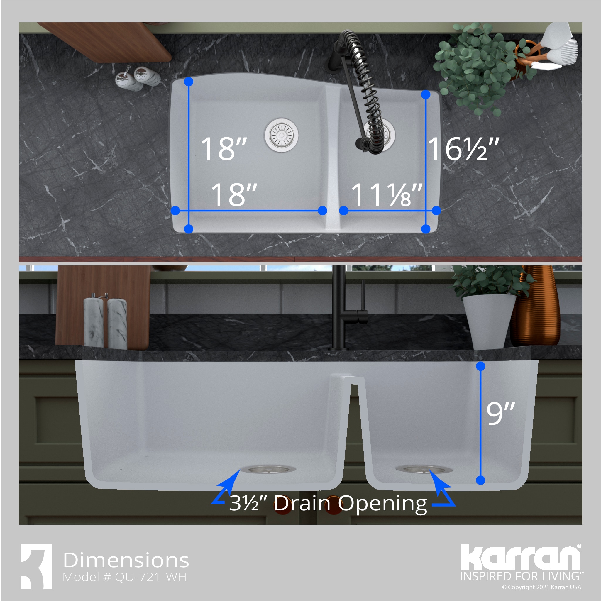 Karran QU-721-WH-PK1 Kitchen-Sinks - View #9