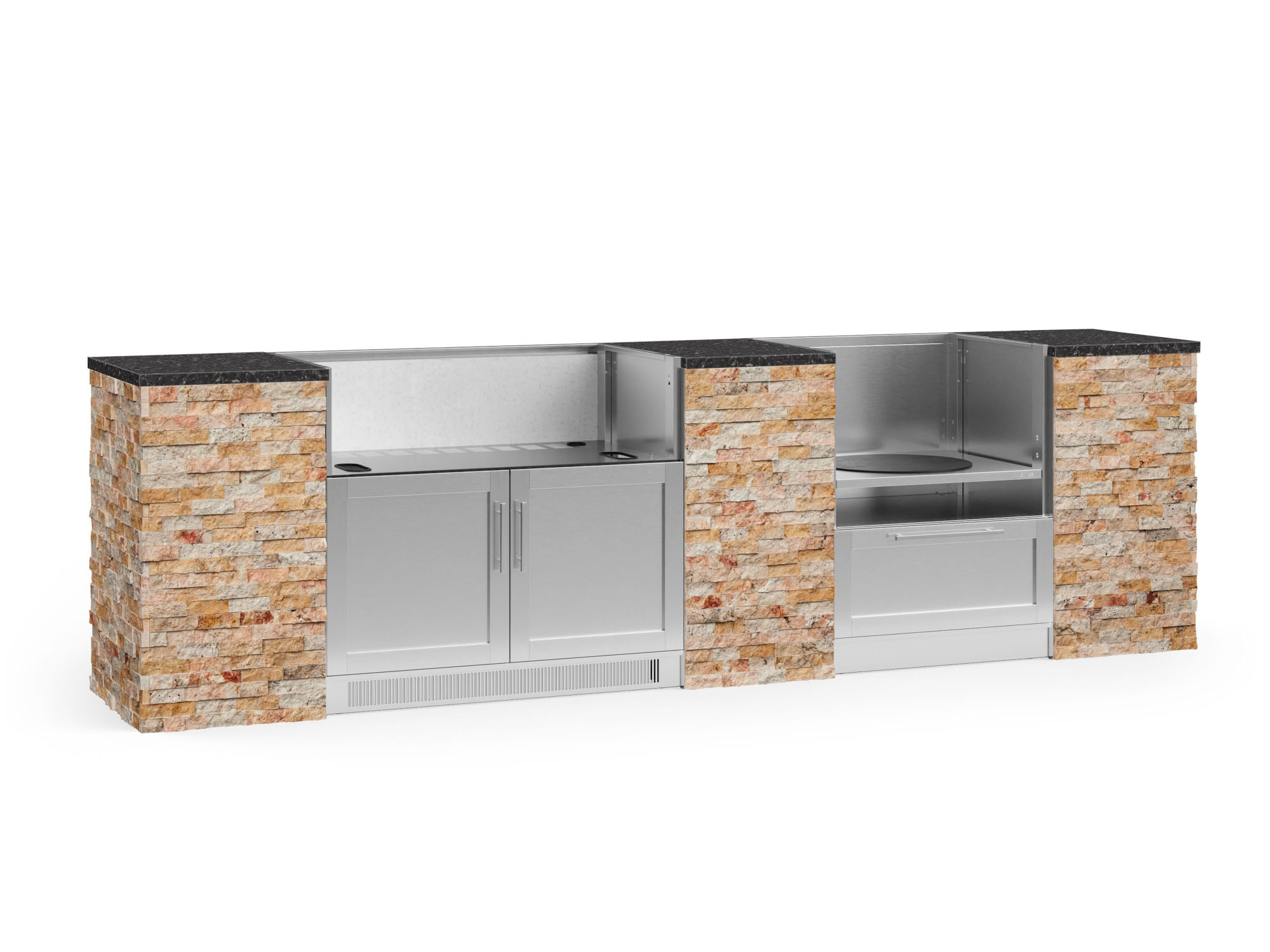 NewAge Products 69036 Signature Series Stainless Steel 9 -Piece 125.16-in W x 25.5-in D x 37-in H Modular Outdoor Kitchen Set