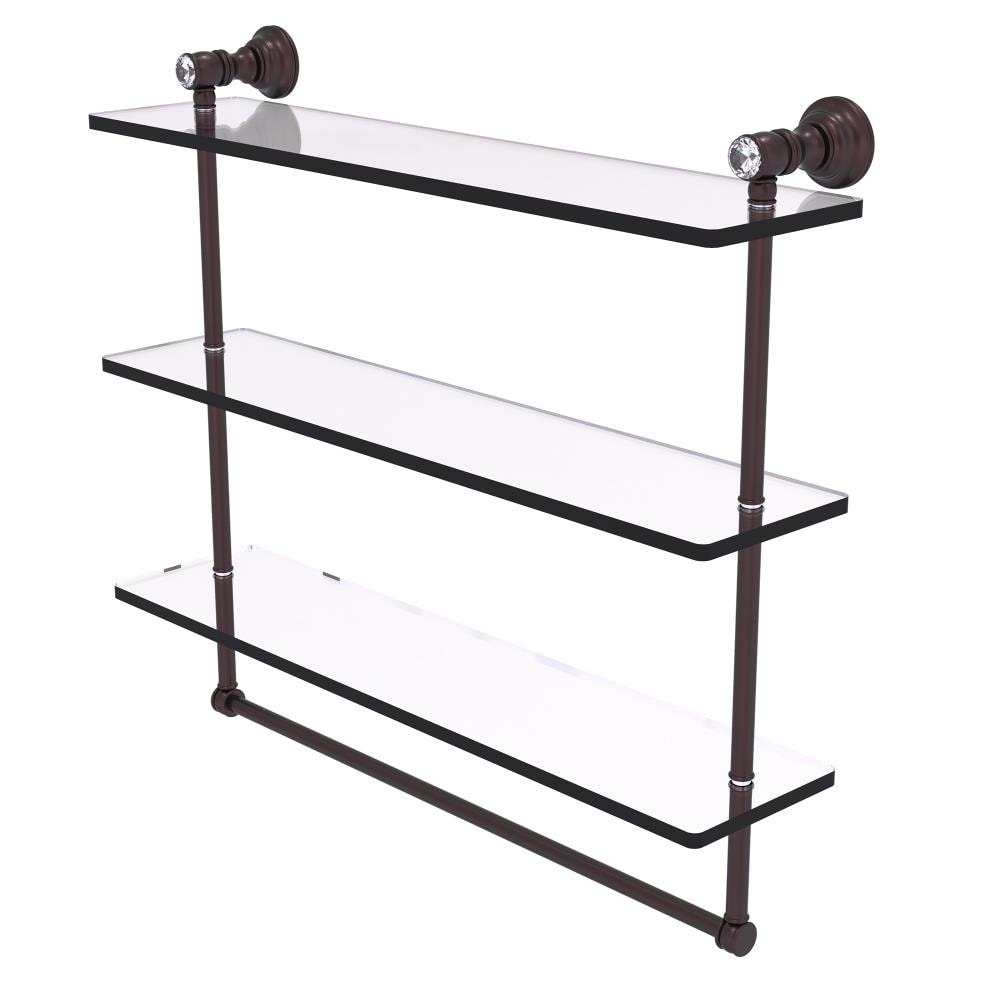 Allied Brass CC-5-22-TB-ABZ Carolina Crystal Antique Bronze 3 -Tier Wall mount Bathroom Shelf ( 22-in x 19.7-in x 5-in )