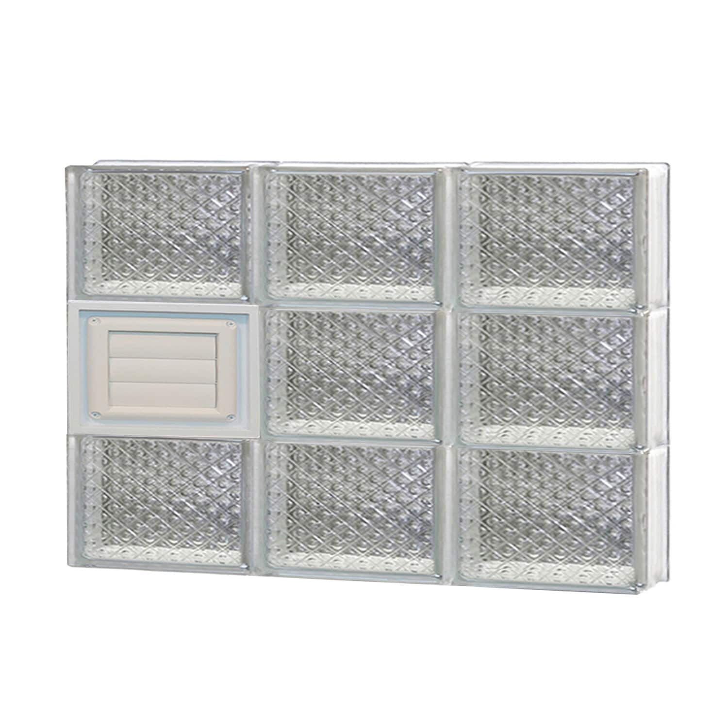 REDI2SET D2418DP Diamond Glass 23-1/4-in x 17-1/4-in Frameless Replacement Dryer vent Glass Block Window