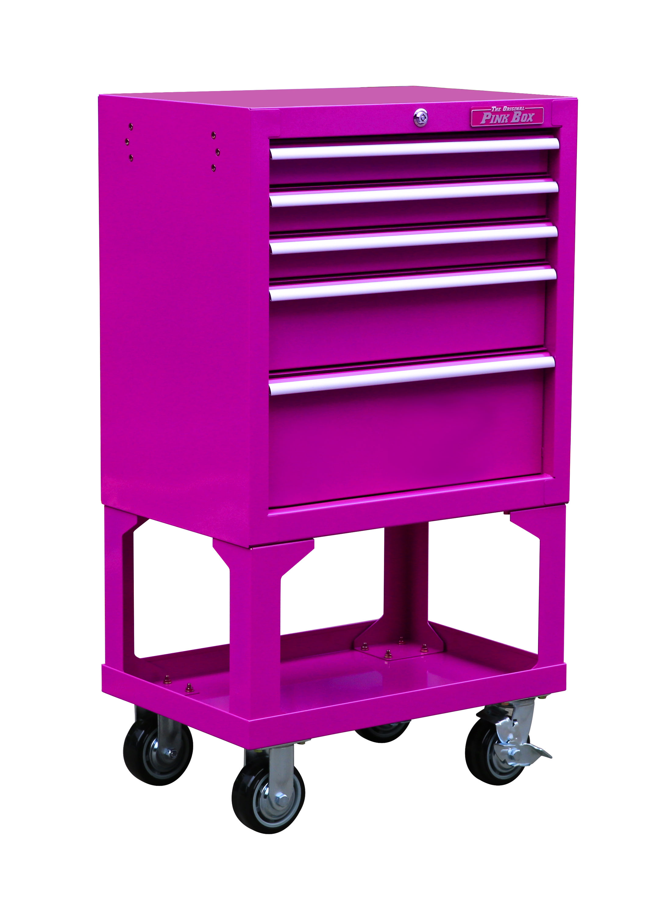 Fleming Supply 8.25-in 4-Drawer Pink Plastic Lockable Tool Box at