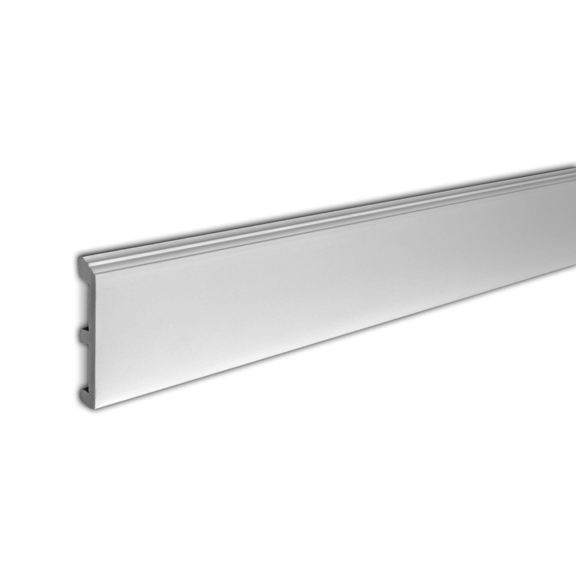 Architectural Products by Outwater 3P5.37.00836 3/4-in x 4-3/4-in x 8-ft Modern Primed Polystyrene Baseboard Moulding 6 -Pack