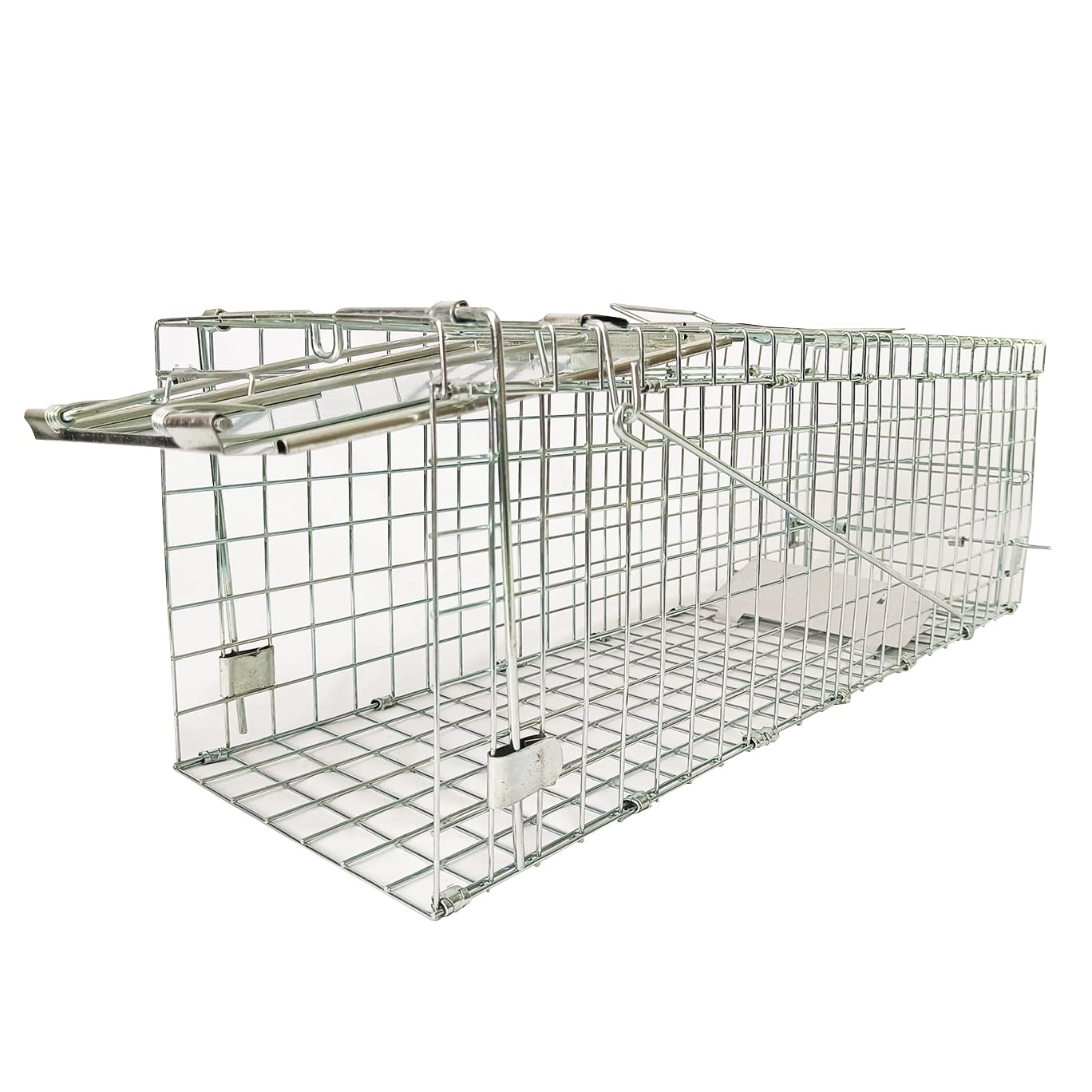 AOIZGMY  Collapsible Live Animal Cage Trap Kit Humane Catch and Release for Small Animals Cats Rabbits Squirrels Raccoons 2 Door 24 x 8 5 x 7 5