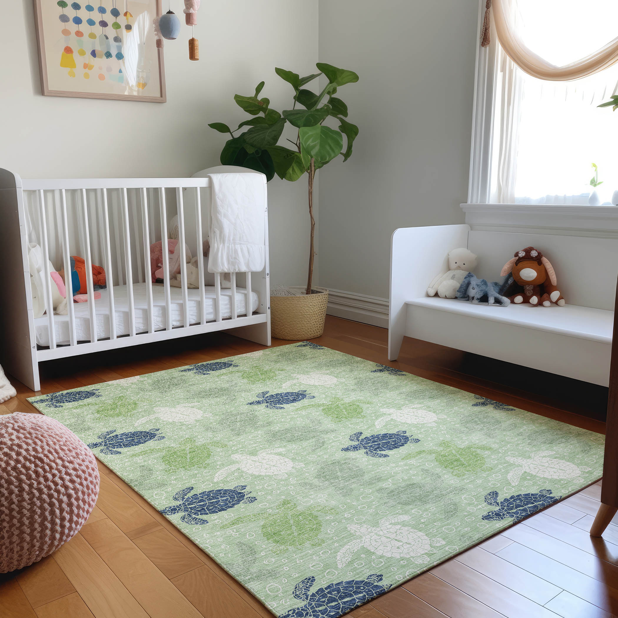 Addison Rugs AMF192GN9X12 Mayfield AMF192GN 9 x 12 (ft) Loomed Polyester Green Rectangular Indoor Geometric Machine washable Area rug