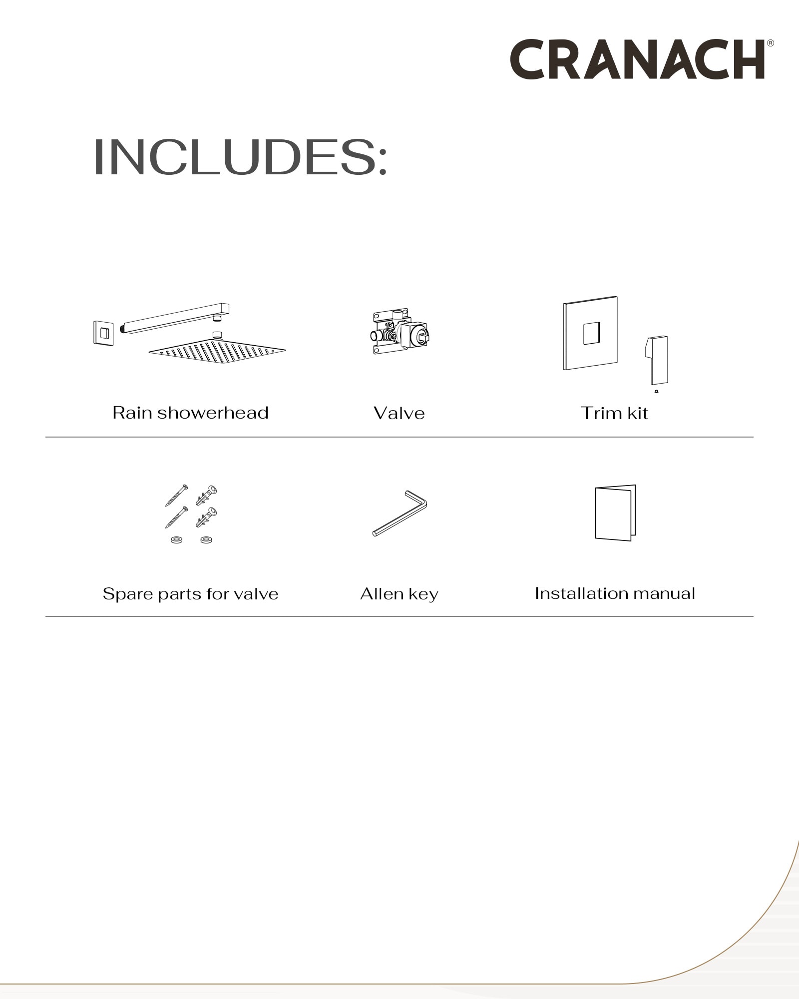 CRANACH C01.CR02.BN Showerhead-Bar-Panels - View #4