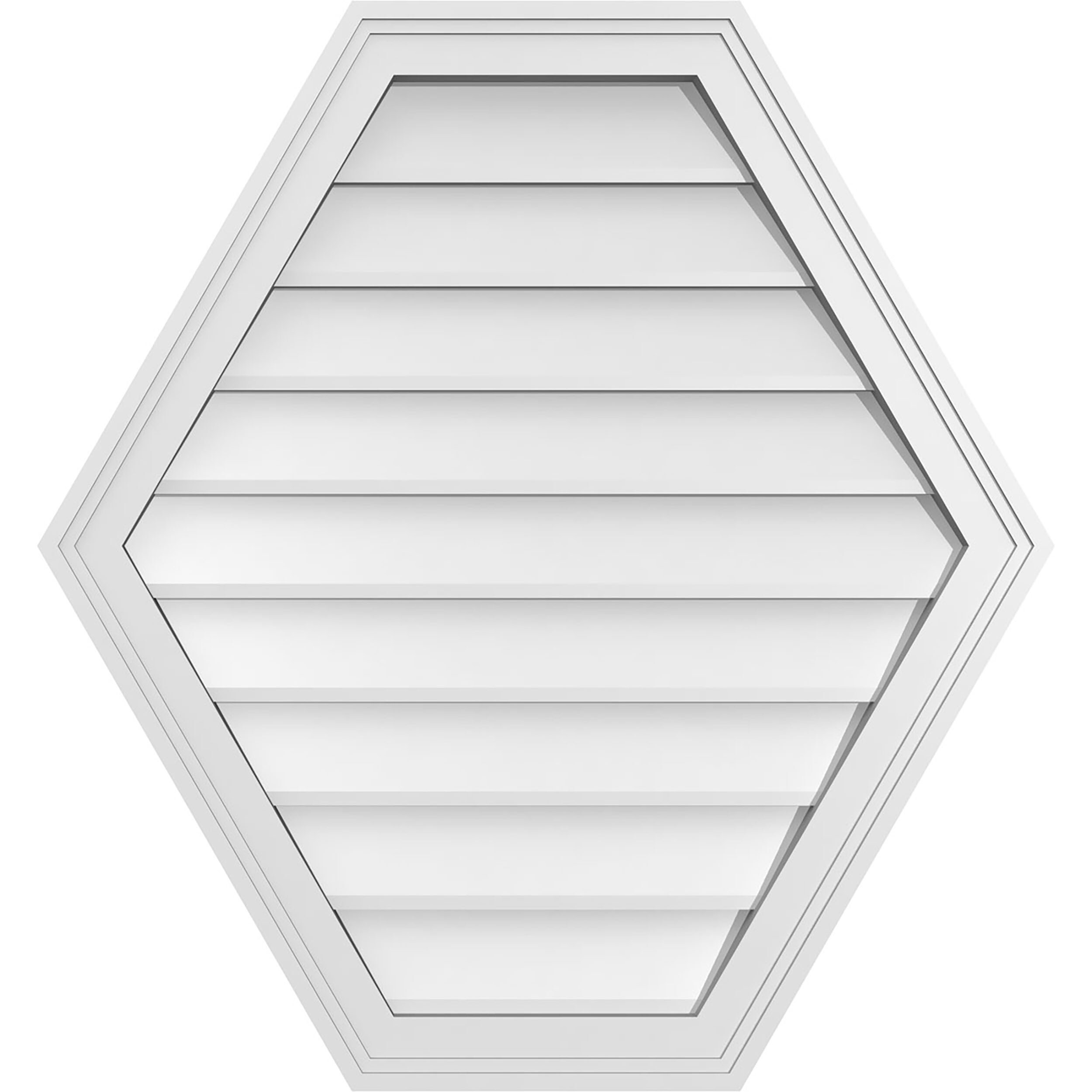 Ekena Millwork GVPHP28X3002SN 28-Inches x 30-Inches Off-white Peaked PVC Gable Louver Vent