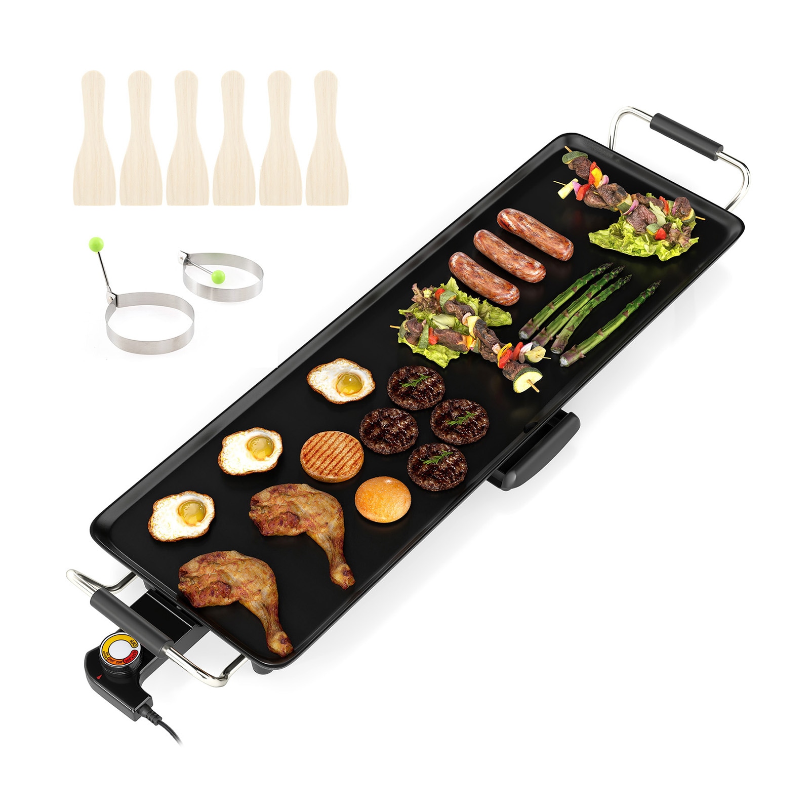SUGIFT 27 Inch Large Electric Griddle Nonstick BBQ Grill with Adjustable Temperature 1400W ETL Certified - S #ZMLW014SUGHY1721