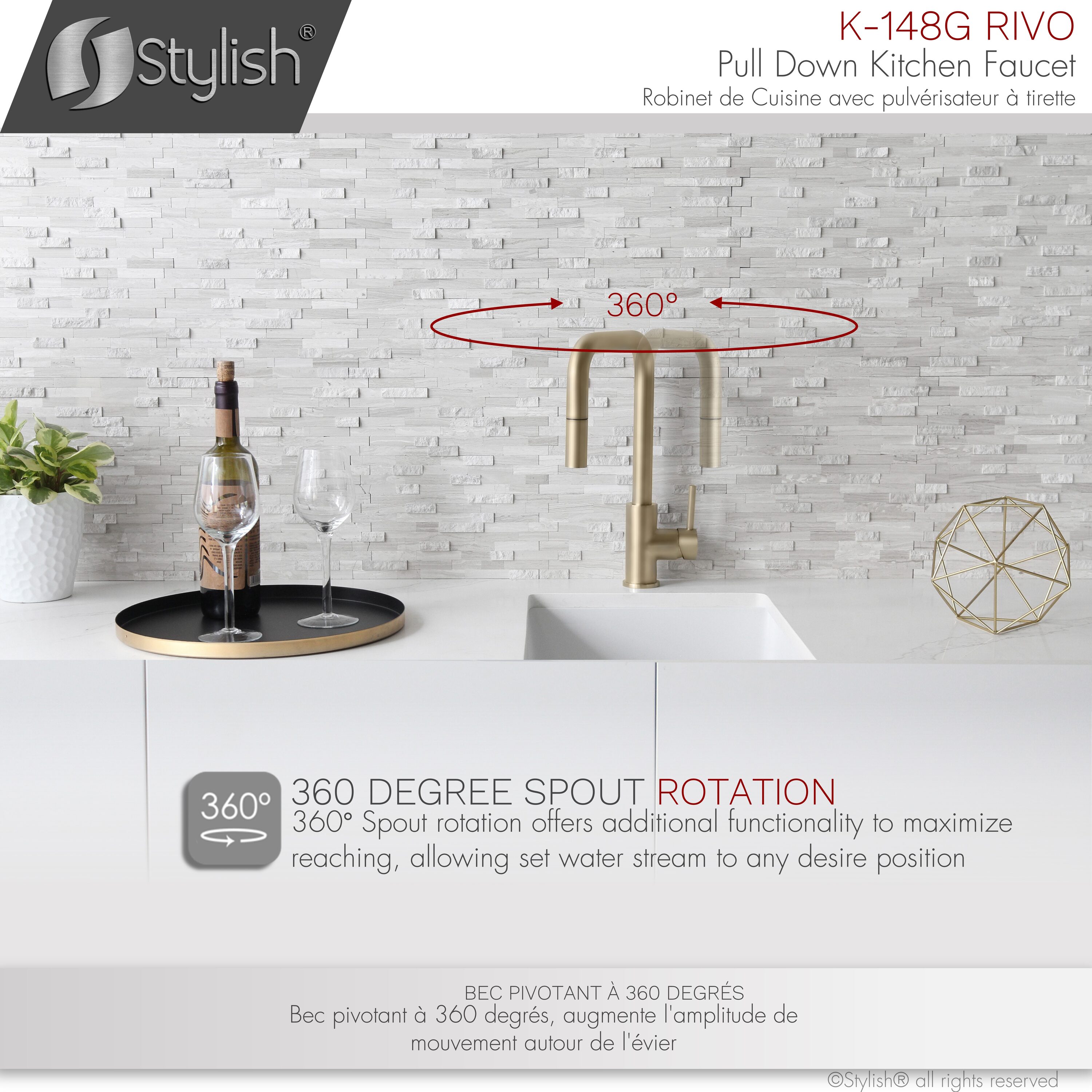 Stylish K-148G Kitchen-Faucets - View #3