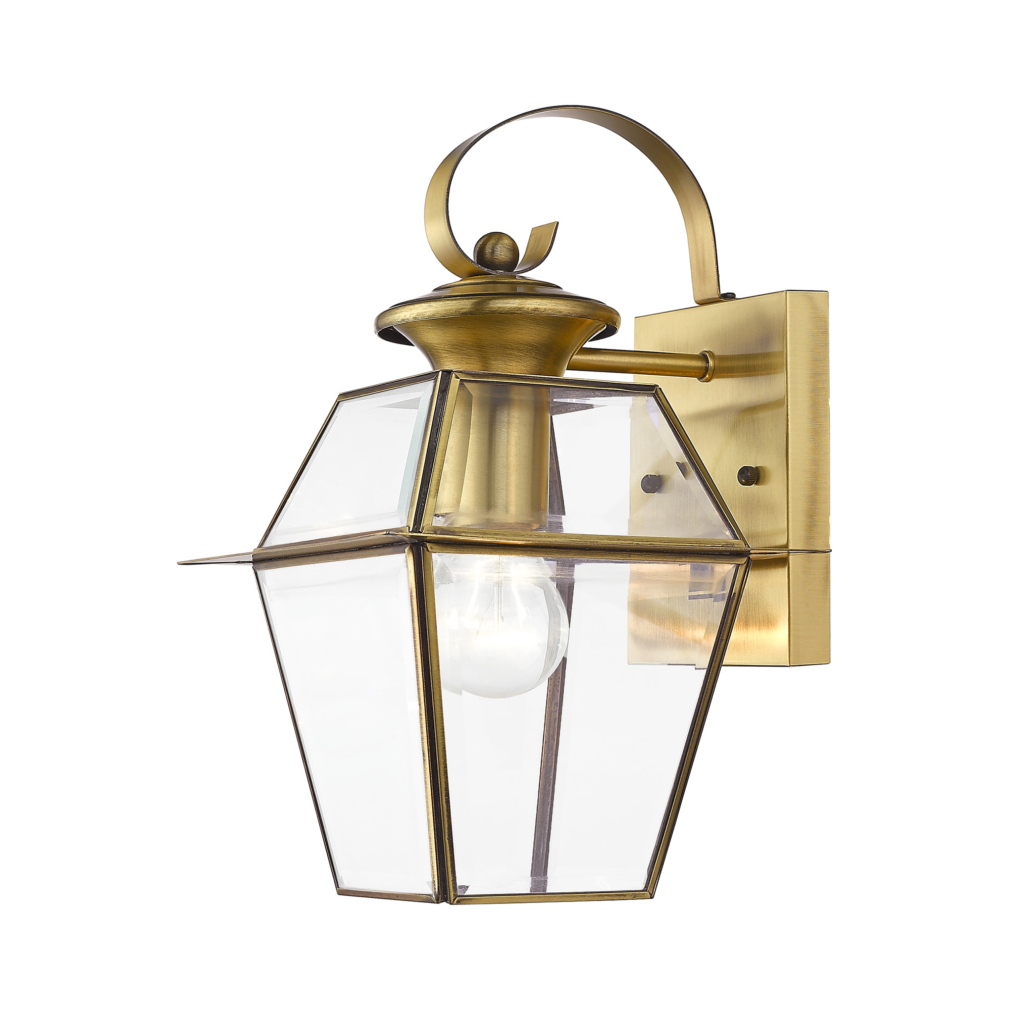 Livex Lighting 2181-01 Westover 1 -Light 12.5-in H Antique Brass Hardwired Outdoor Wall Light