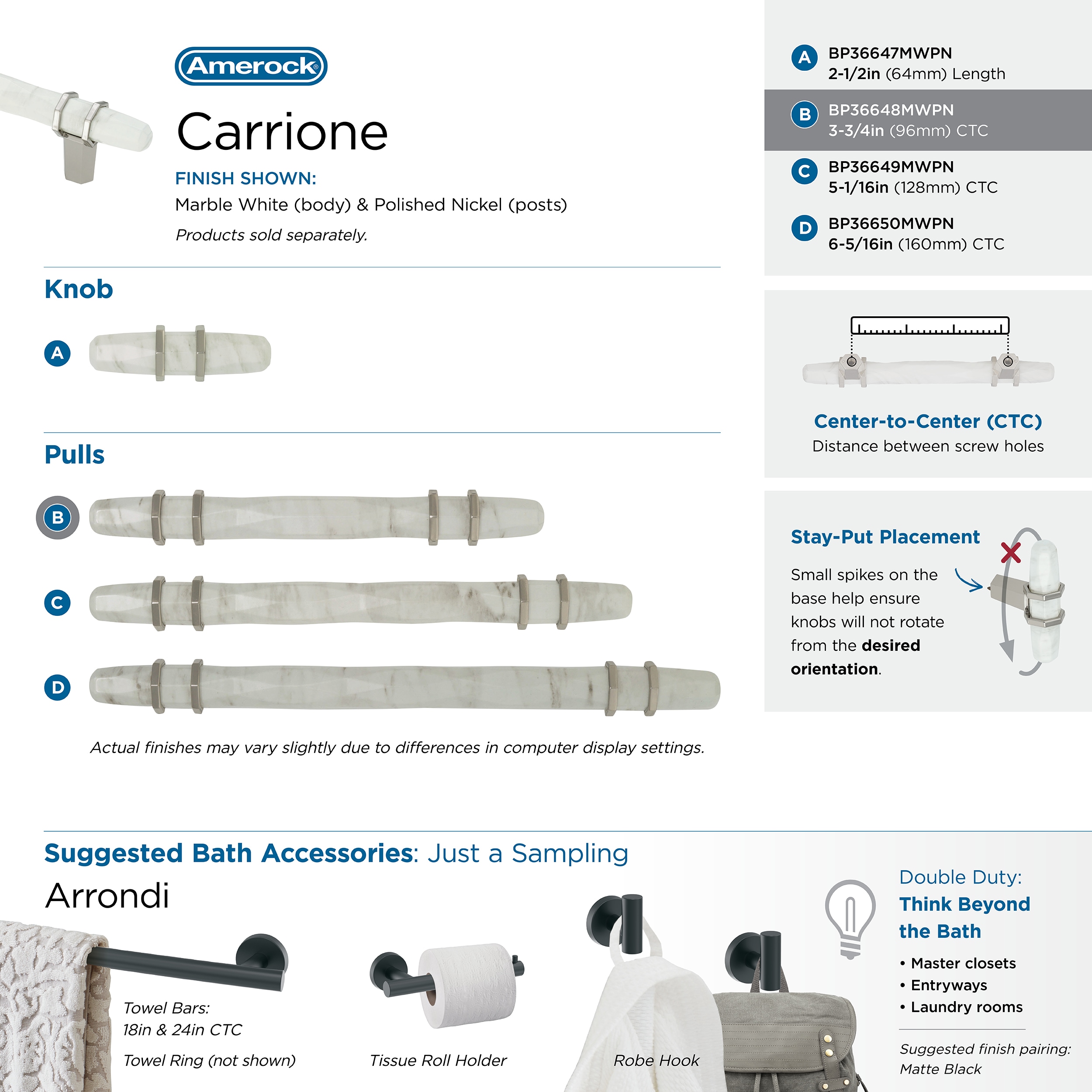 Amerock BP36648MWPN Cabinet-Pulls - View #10
