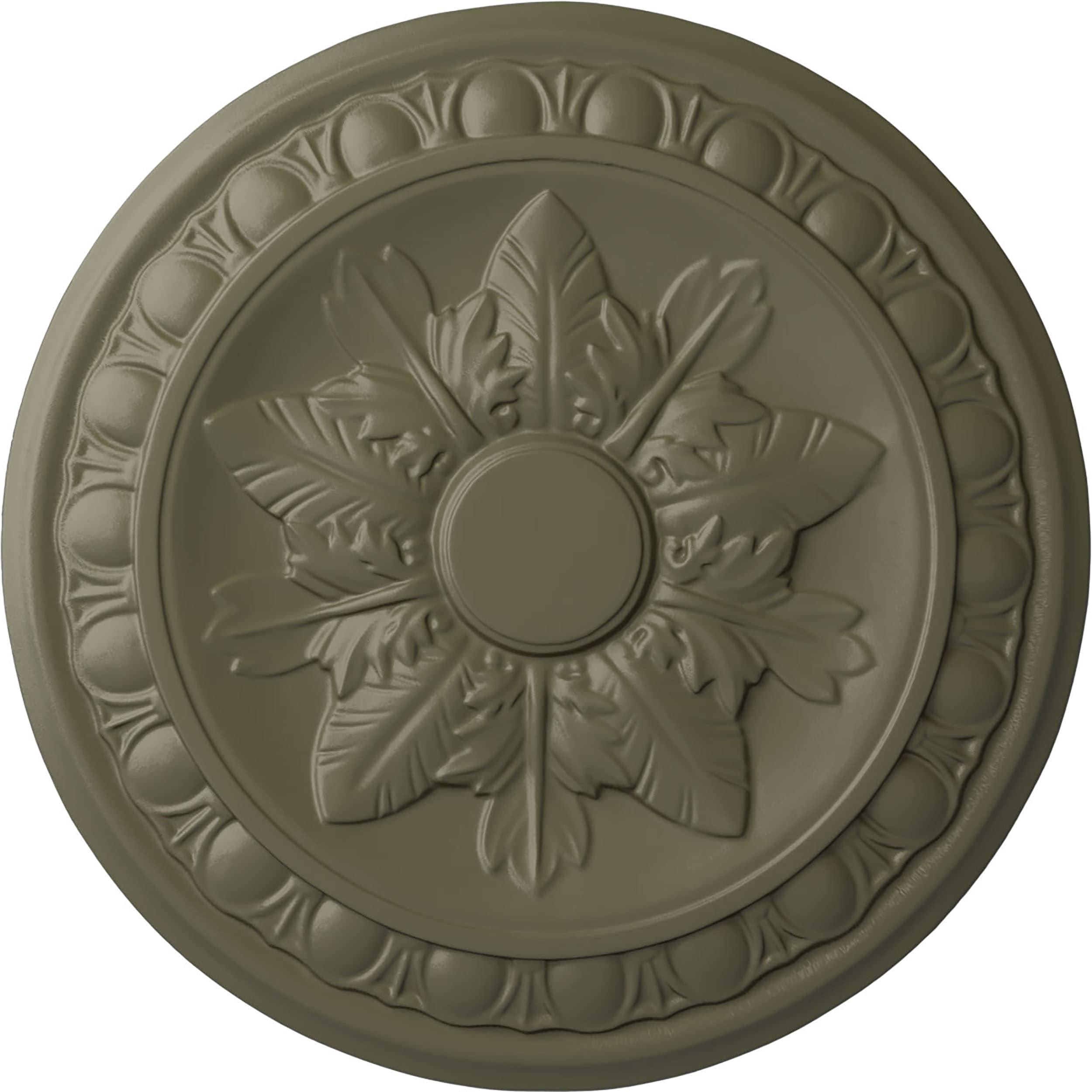 Ekena Millwork CM17EXSSF Exeter 17.75-in W x 17.75-in L Painted Spartan Stone Polyurethane Whole Ceiling Medallion