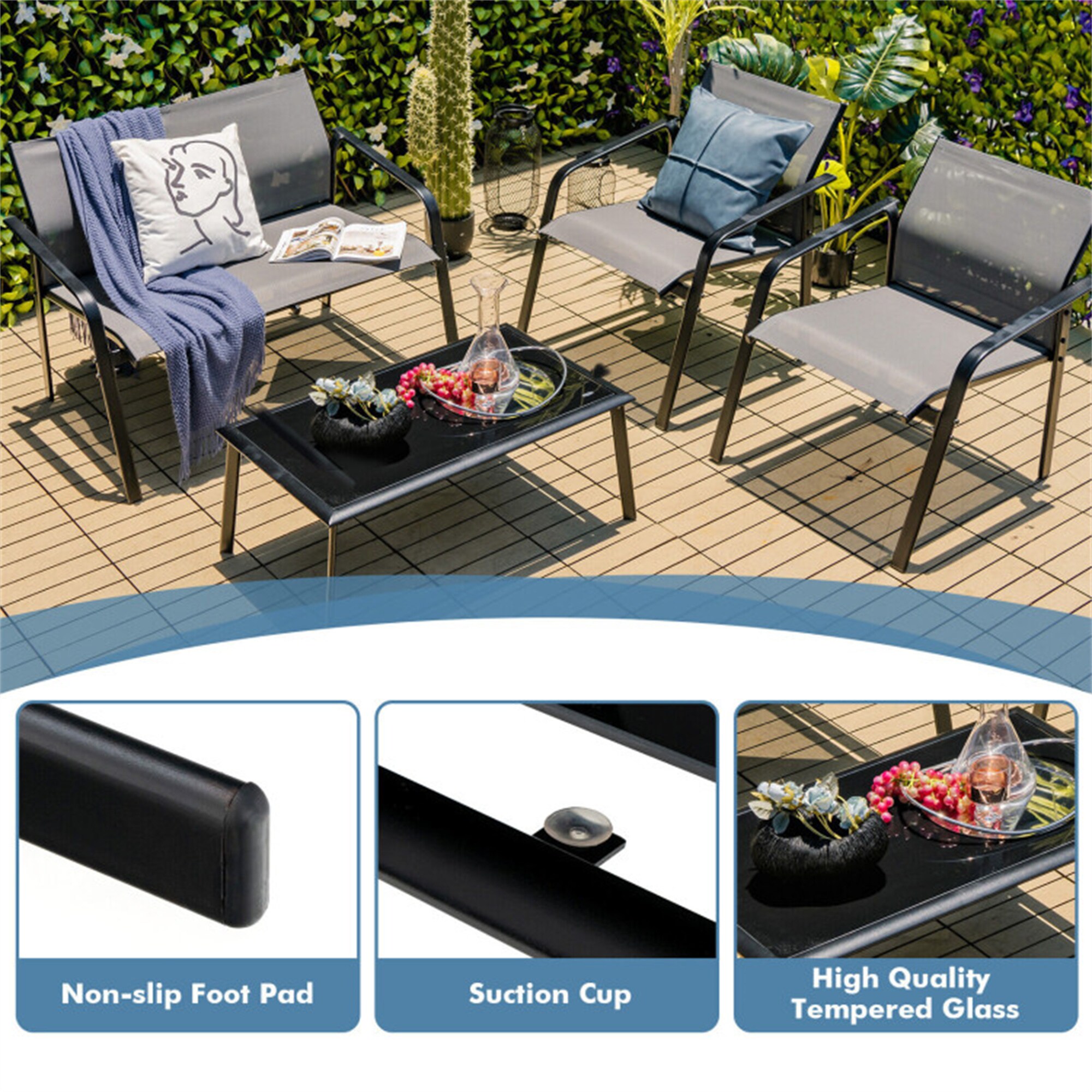 BABOOM BOM-0474GR-CO Patio-Conversation-Sets - View #6