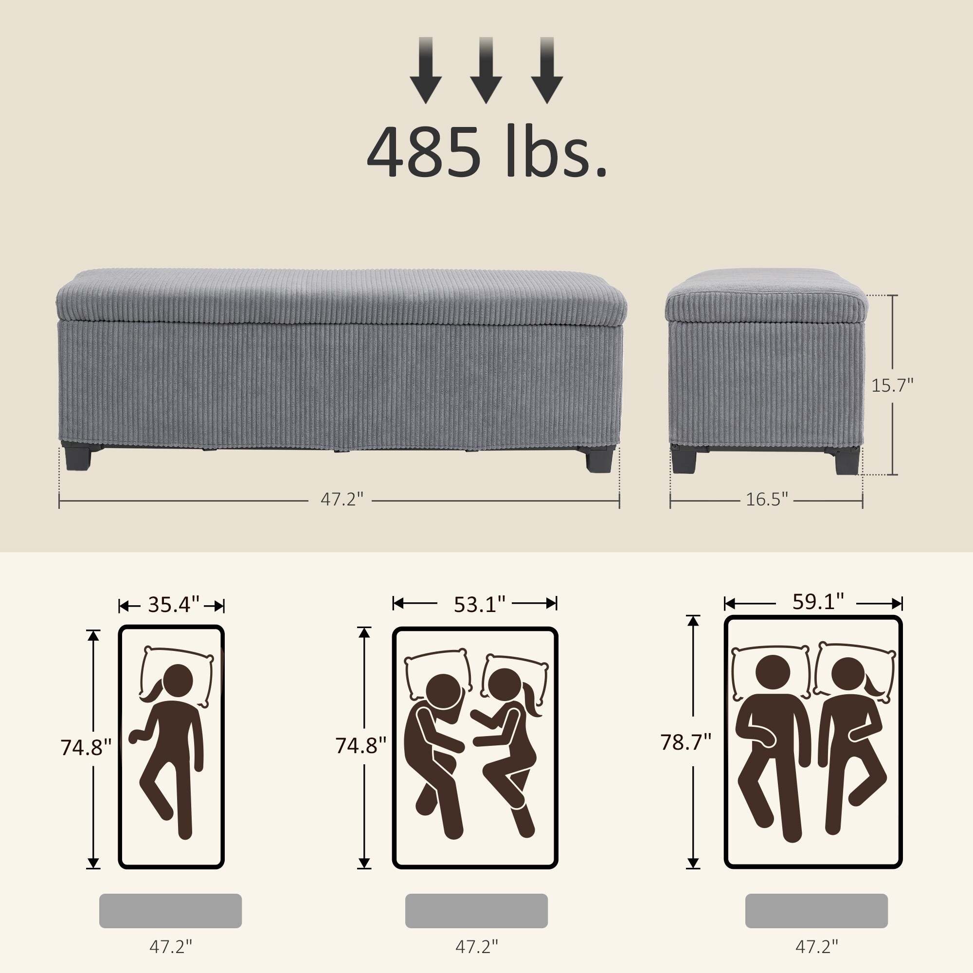 HomCom 838-531V00GY bench - View #3