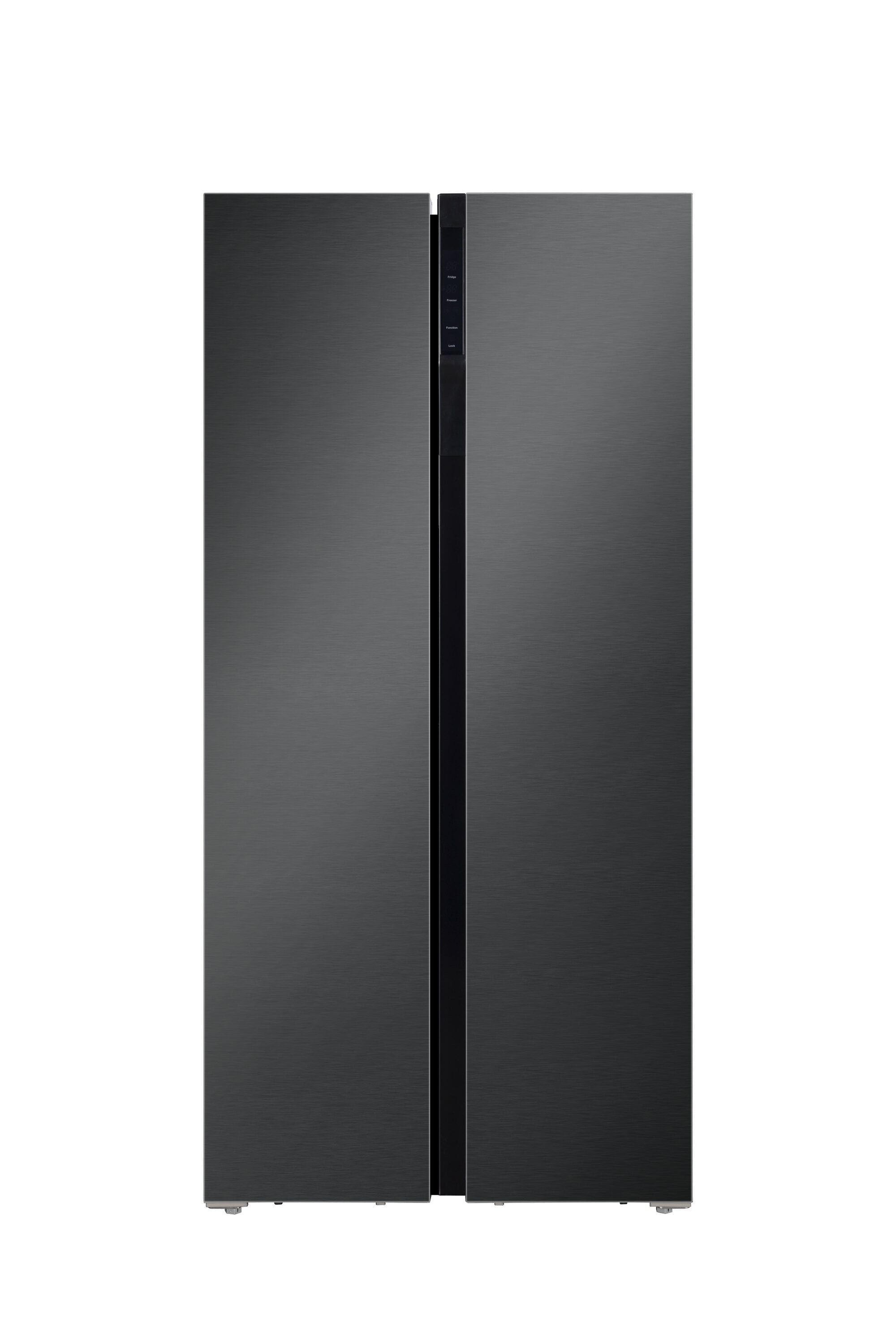 Hamilton Beach HBF2065-SSBLACK 20.6-cu ft Standard-Depth 36-in Wide Side-by-Side Refrigerator ( Black Stainless Steel ) ENERGY STAR Certified