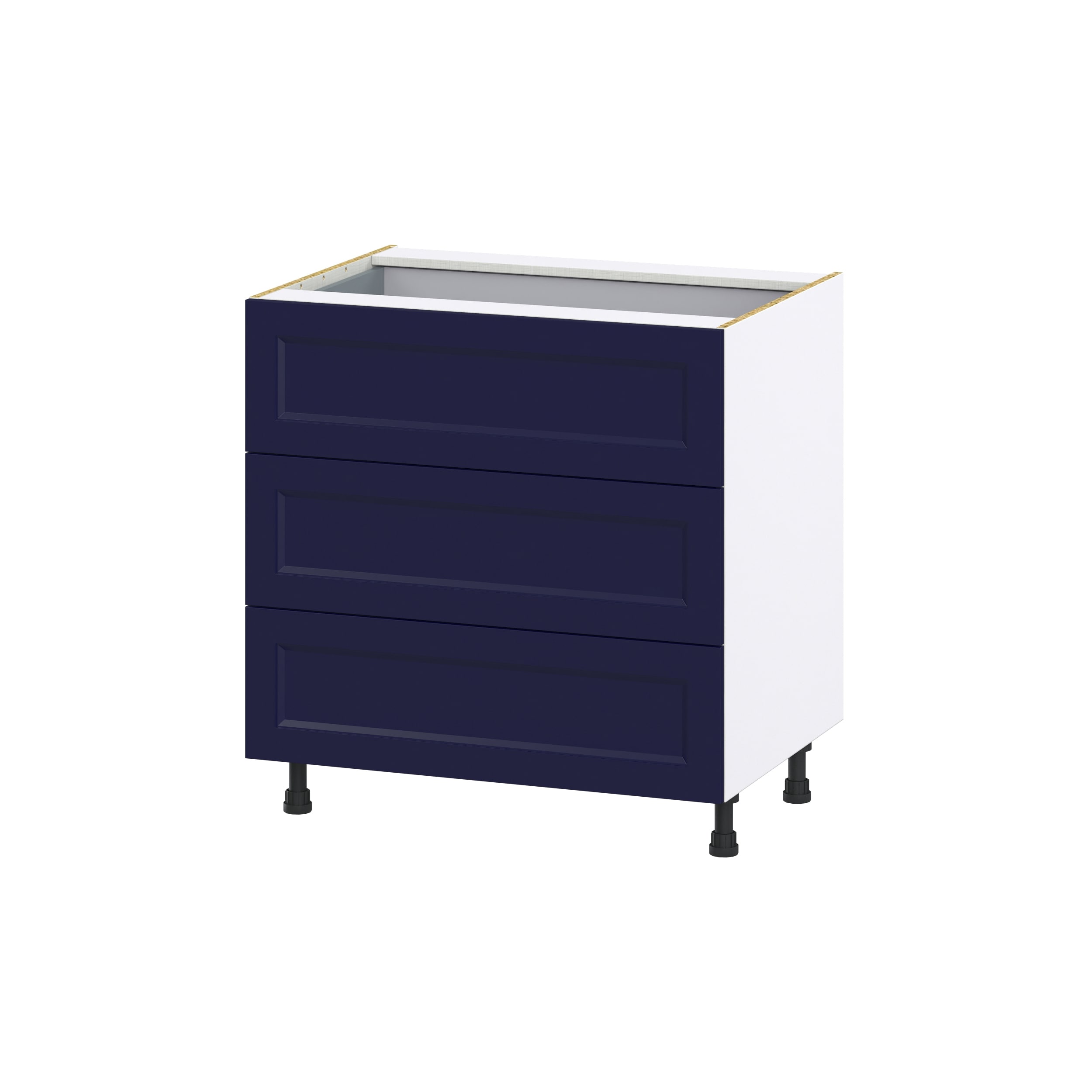 Hugo&Borg Lorette 12-in W x 34.5-in H x 24-in D Navy Blue 4-Drawer Base Fully Assembled Cabinet (Recessed Panel Style)