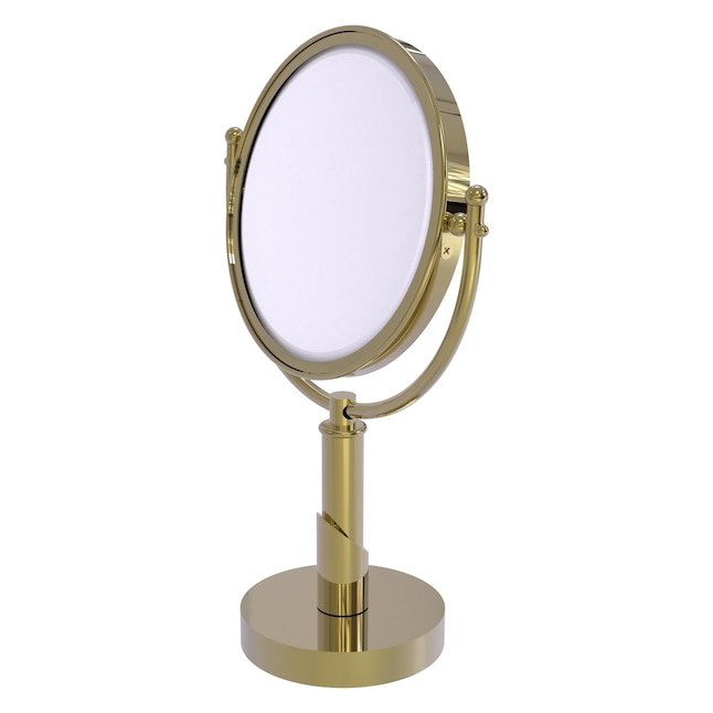 Allied Brass Soho 8-in x 15-in Polished Brass Double-Sided Magnifying Countertop Vanity Mirror Allied Brass Soho 8-in x 15-in Polished Brass Double-Sided Magnifying Countertop Vanity Mirror