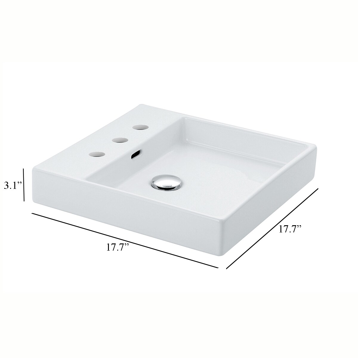 WS Bath Collections Plain Ceramic White Ceramic Wall-mount Square ...