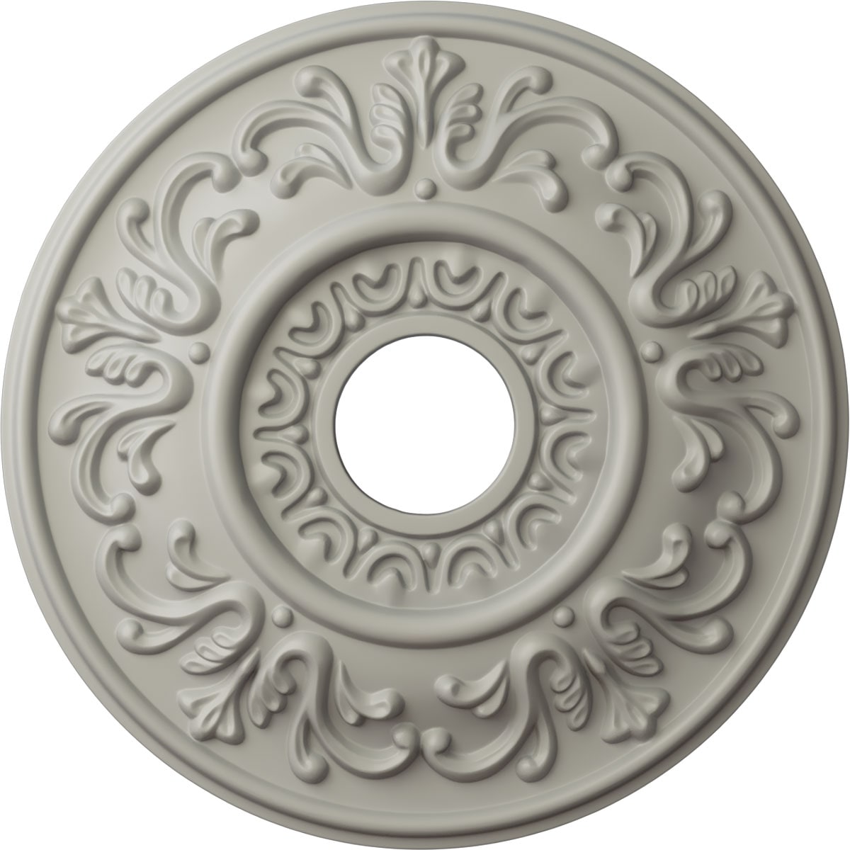 Ekena Millwork CM18VLPCF Valletta 18-in W x 18-in L Painted Pot Of Cream Polyurethane Split Ceiling Medallion