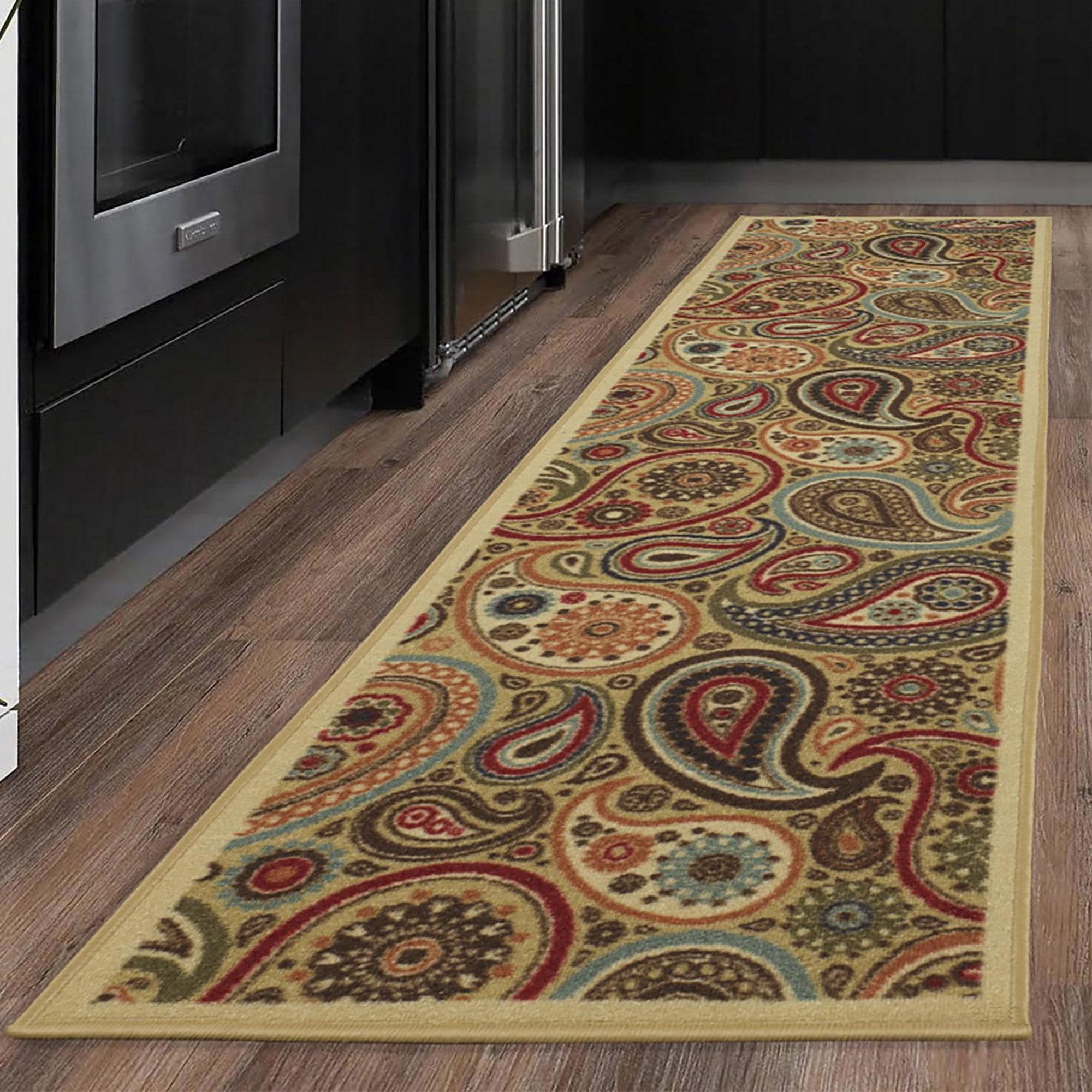Ottomanson CLS3152-2X7 Classics 2 x 7 (ft) Loomed Beige Rectangular Indoor Paisley Pet Friendly Runner rug