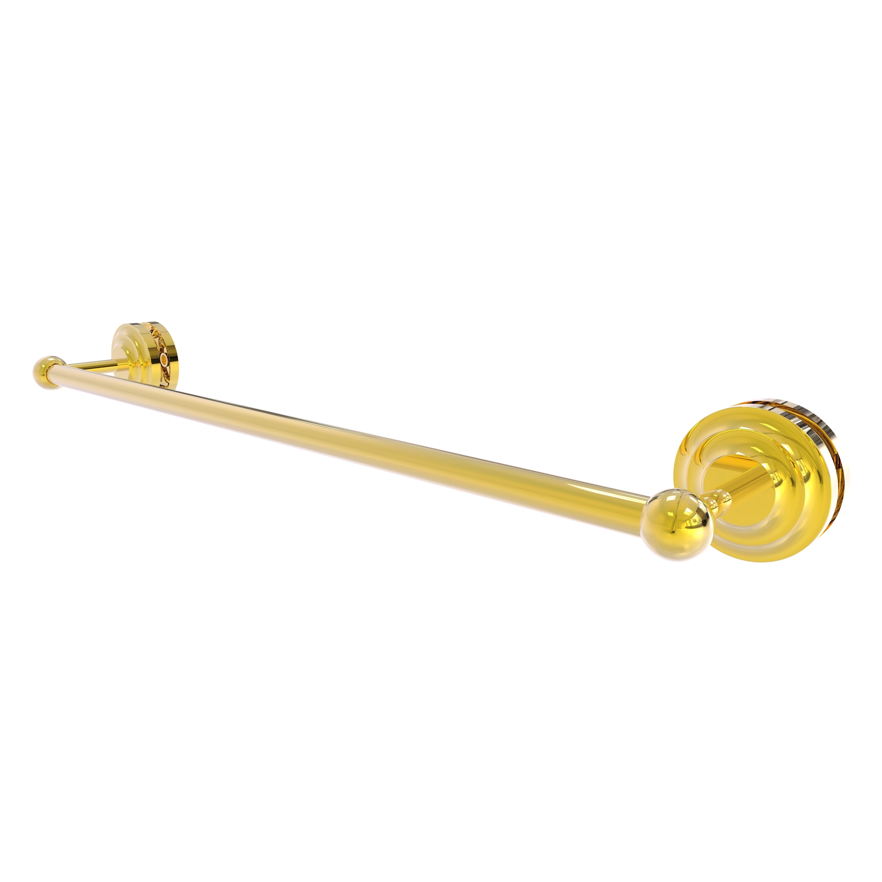Allied Brass QN-41-SM-24-PB Que New 24-in Polished Brass Wall mount Single Towel Bar