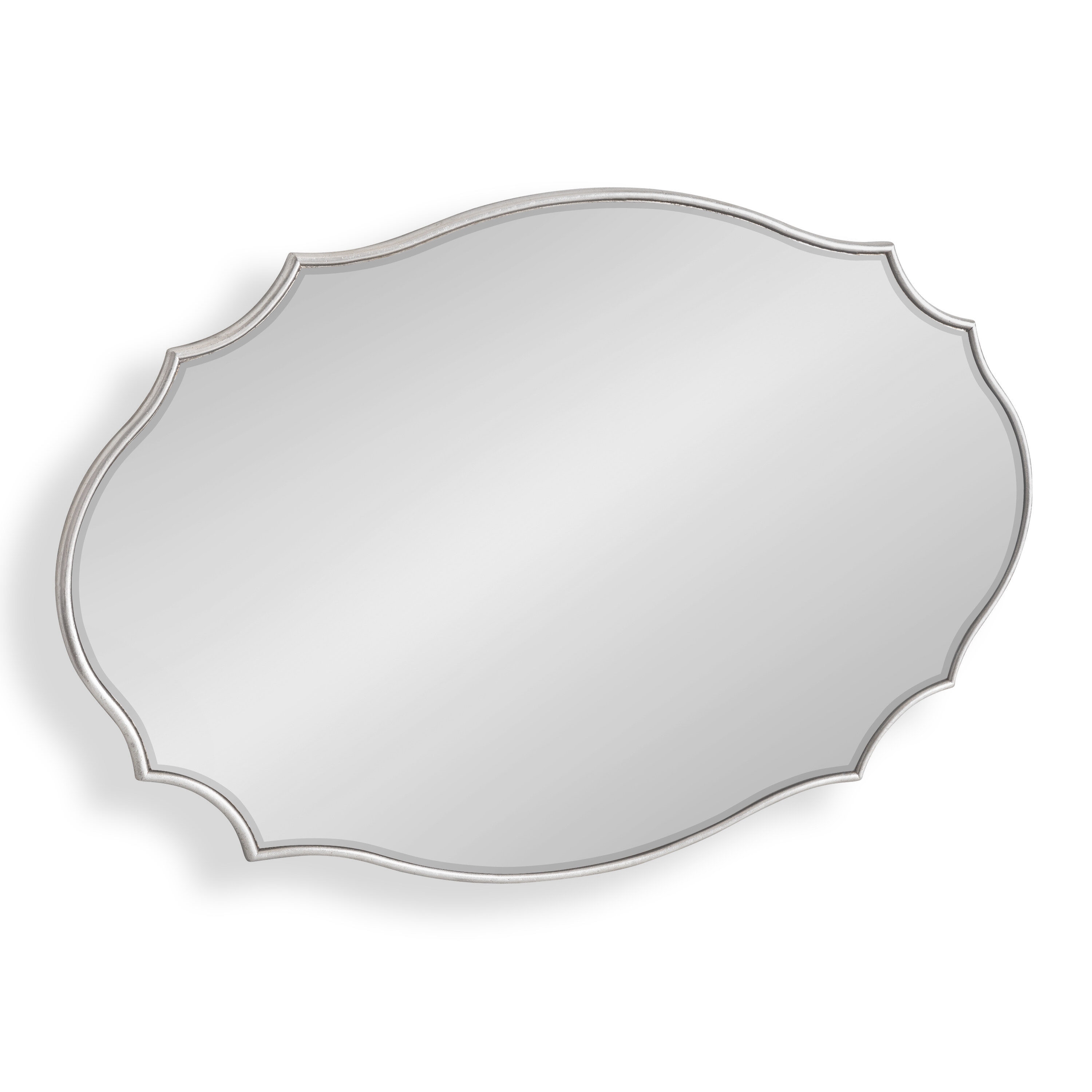Kate and Laurel 220221 Leanna 24-Inches W x 24-Inches H Oval Silver Framed Wall Mirror