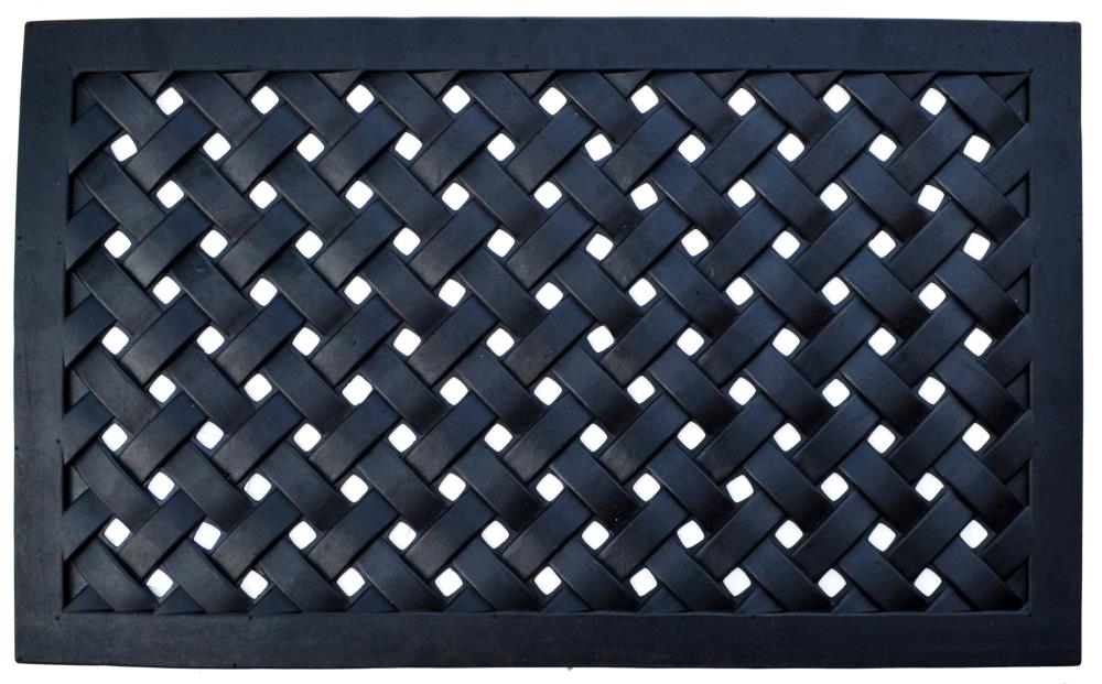 Imports Decor 821RBM-R Black Rubber Rectangular Outdoor Door mat