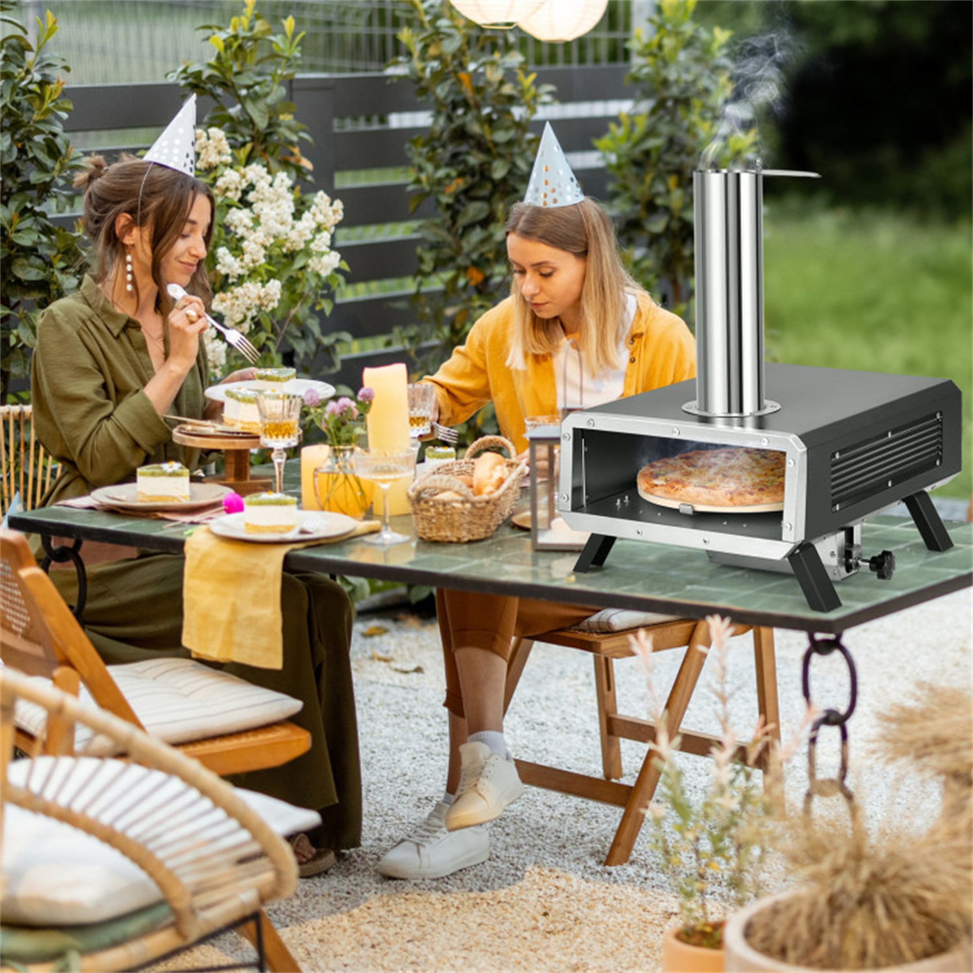 BABOOM BOM-NP11736-CO Outdoor Pizza Oven Stainless steel Hearth Wood pellet Outdoor Pizza Oven