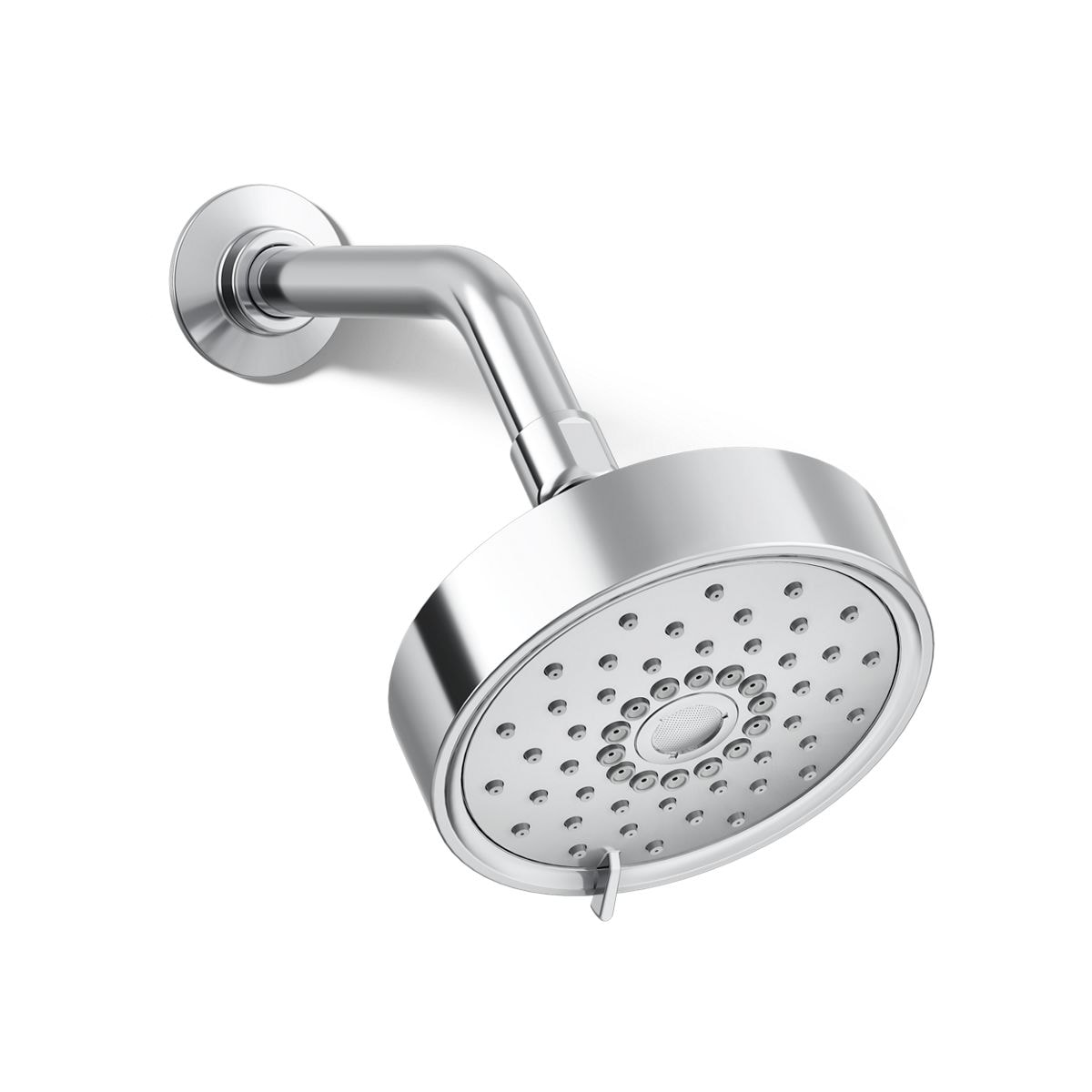 KOHLER K-22170-CP Purist 3 -Spray Polished Chrome 5.5-in Round Fixed Shower Head 2.5 GPM