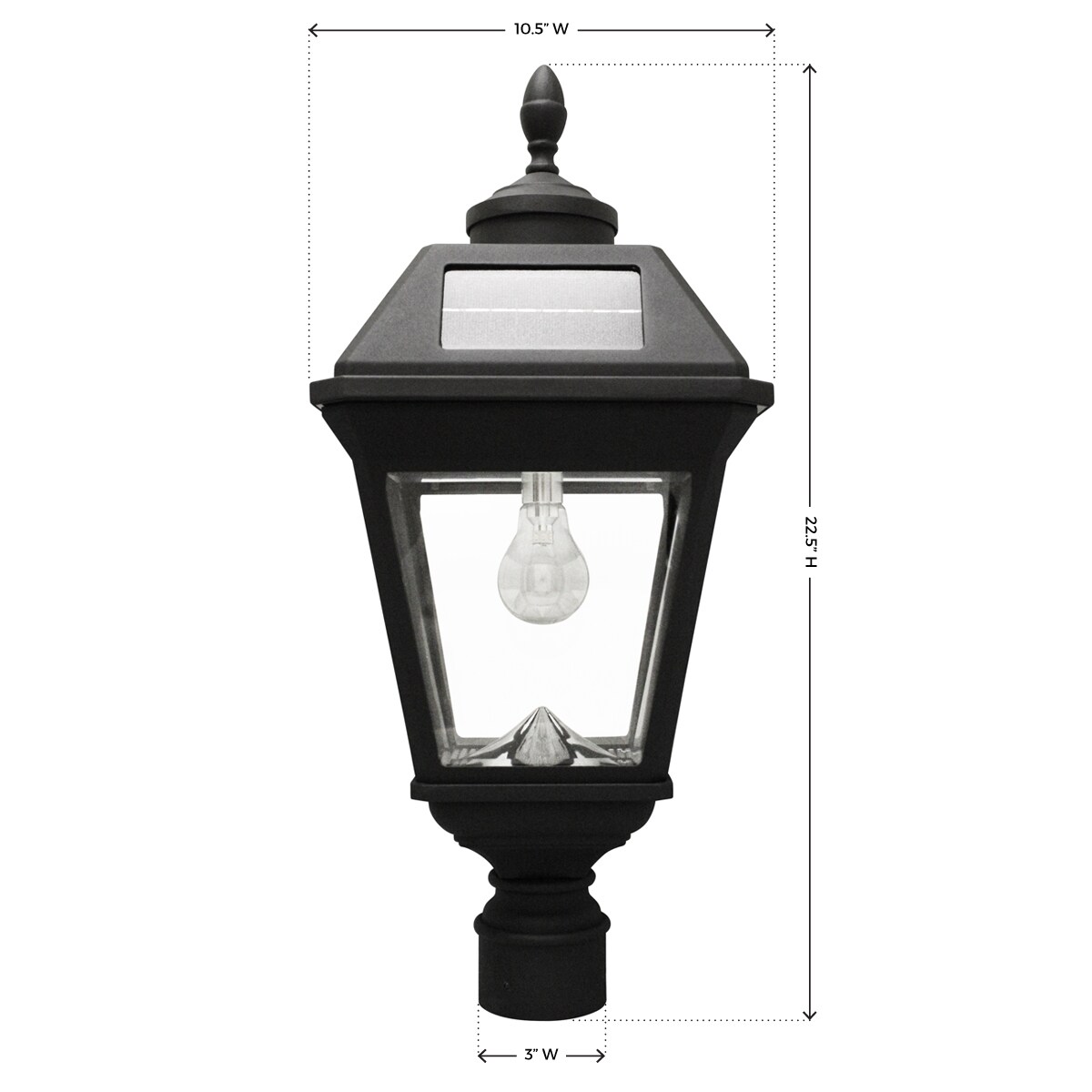 Gama Sonic Imperial Bulb 22.5-in Black Traditional Post Light in the Post  Light Parts department at