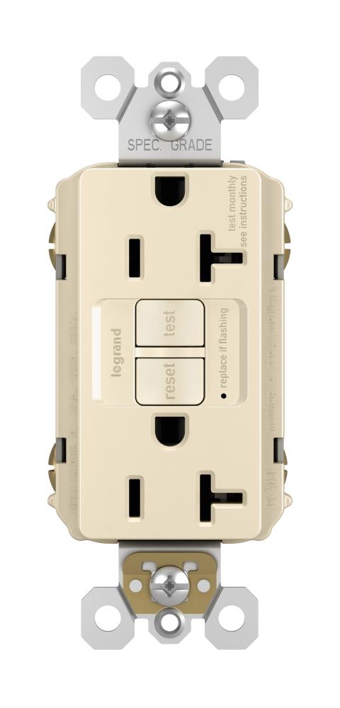 Legrand 2097LA3PKCC4 radiant 20 -Amp 125-volt GFCI Residential/Commercial Decorator Outlet , Light Almond 3 -Pack