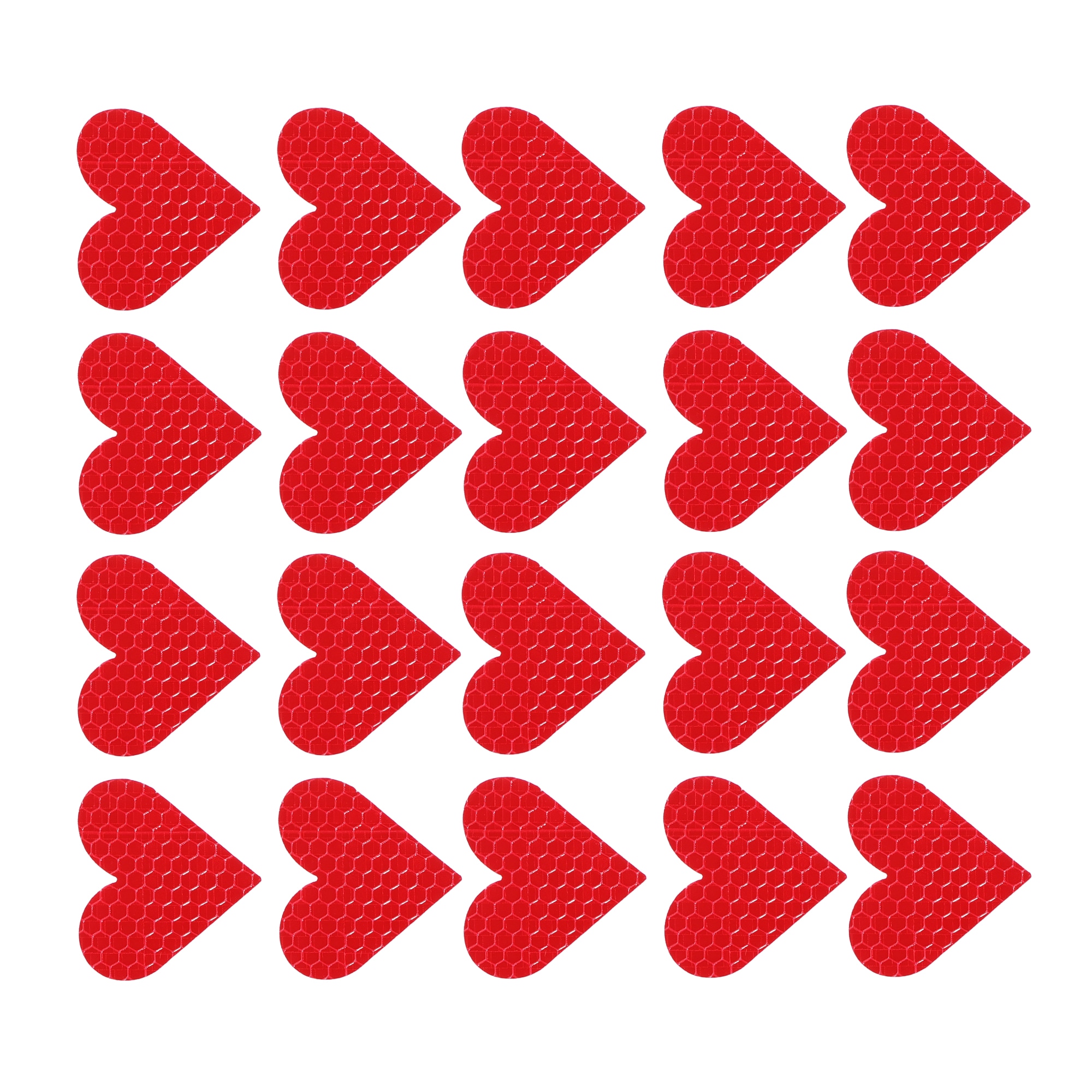 Unique Bargains 20pcs Reflective Stickers 1.93 Inch x1.73 Inch  Heart Shape Safety Tape Reflector Universal for Cars Trucks Trailers Waterproof PET Red